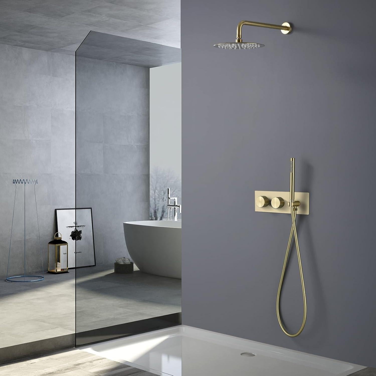 Sistema de Ducha de Lluvia TRUSTMI 30 cm Oro Cepillado