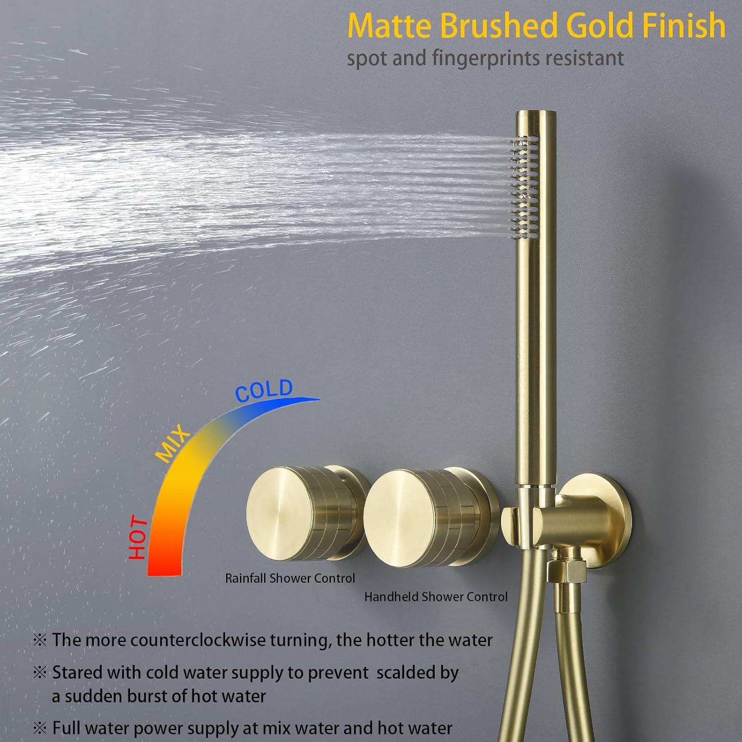 Sistema de Ducha de Lluvia TRUSTMI 30 cm Oro Cepillado