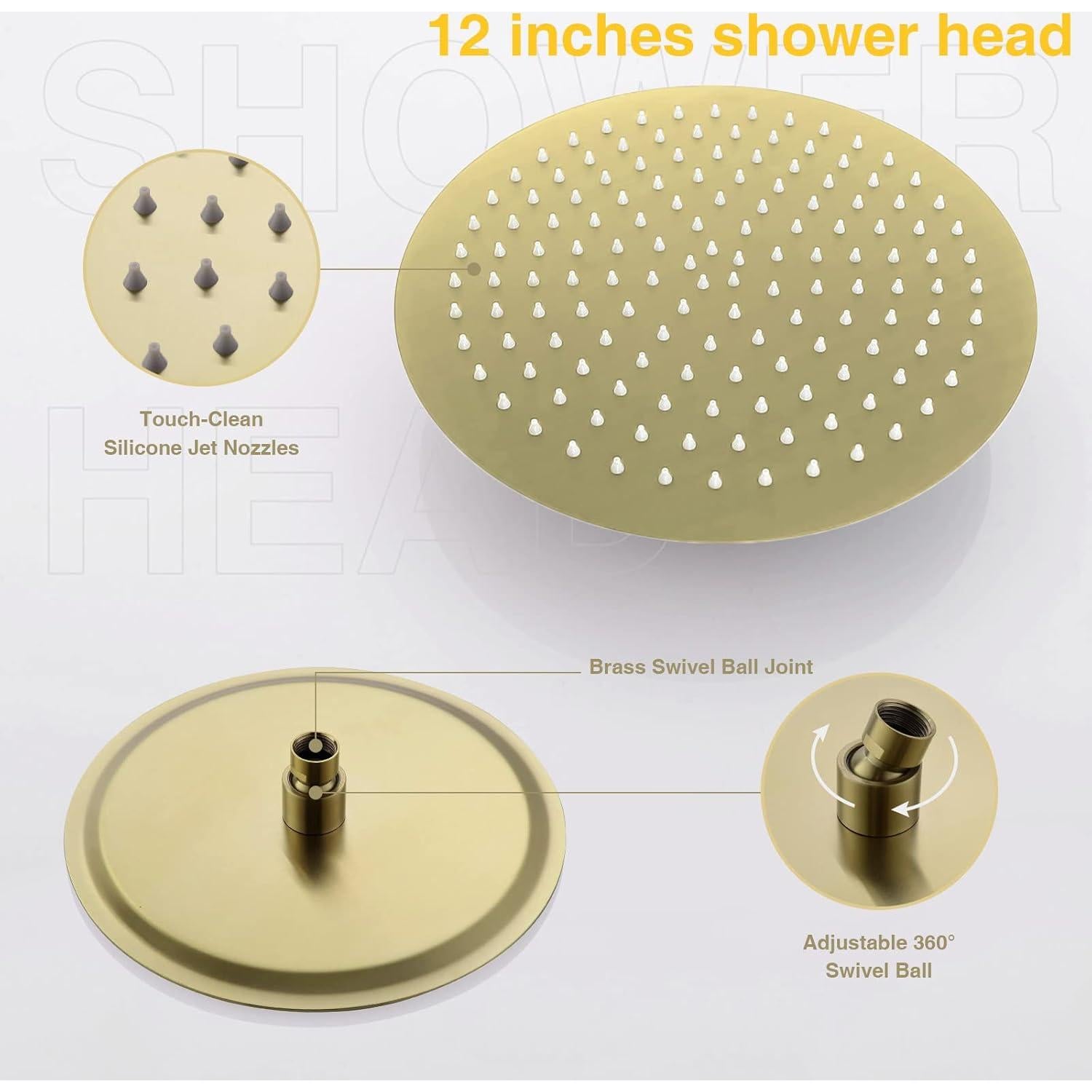 Sistema de Ducha de Lluvia TRUSTMI 30 cm Oro Cepillado