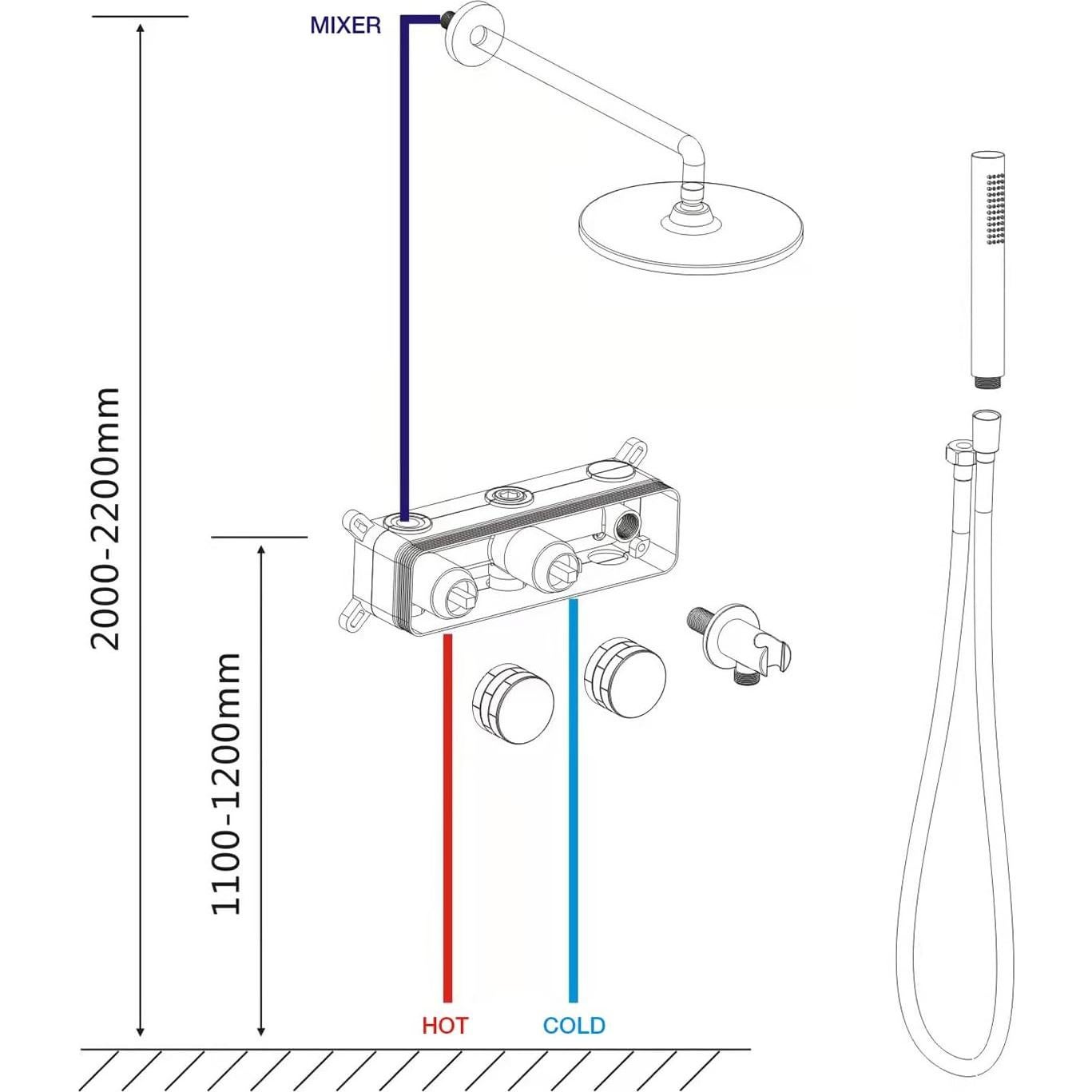 Sistema de Ducha de Lluvia TRUSTMI 30 cm Oro Cepillado