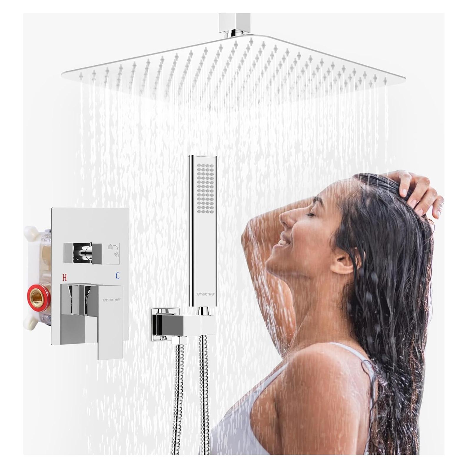 Sistema de Ducha EMBATHER Cromo Pulido 10 Pulgadas Alta Presión