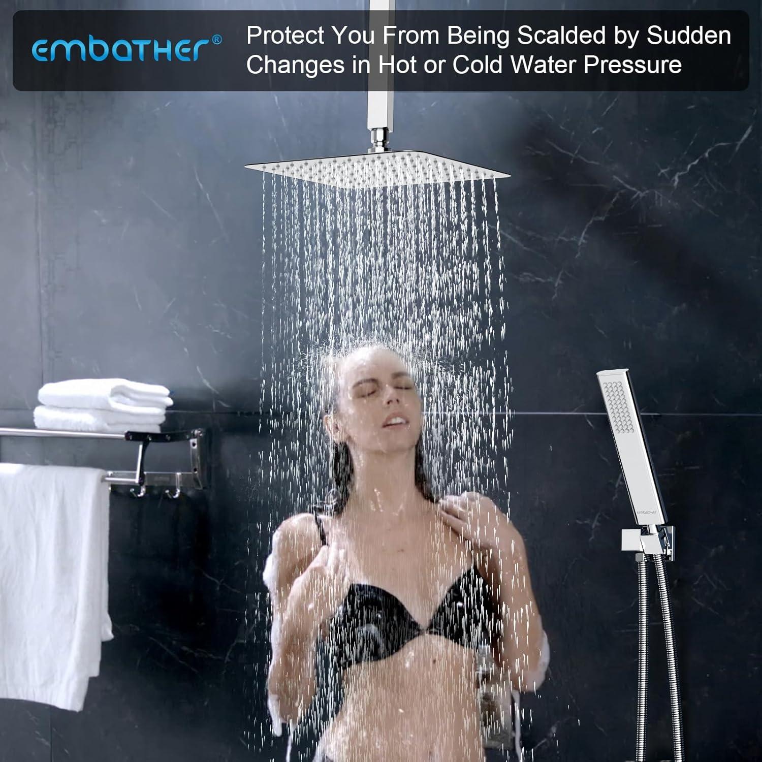 Sistema de Ducha EMBATHER Cromo Pulido 10 Pulgadas Alta Presión