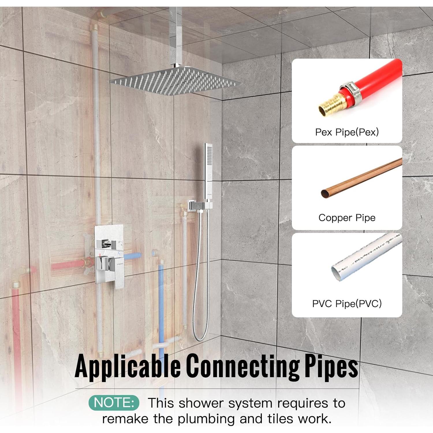 Sistema de Ducha EMBATHER Cromo Pulido 10 Pulgadas Alta Presión