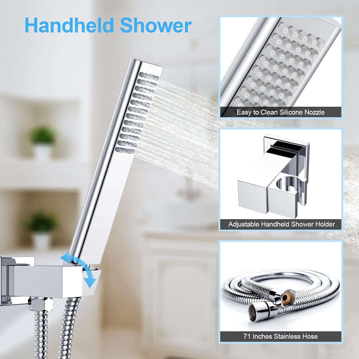 Sistema de Ducha EMBATHER Cromo Pulido 10 Pulgadas Alta Presión