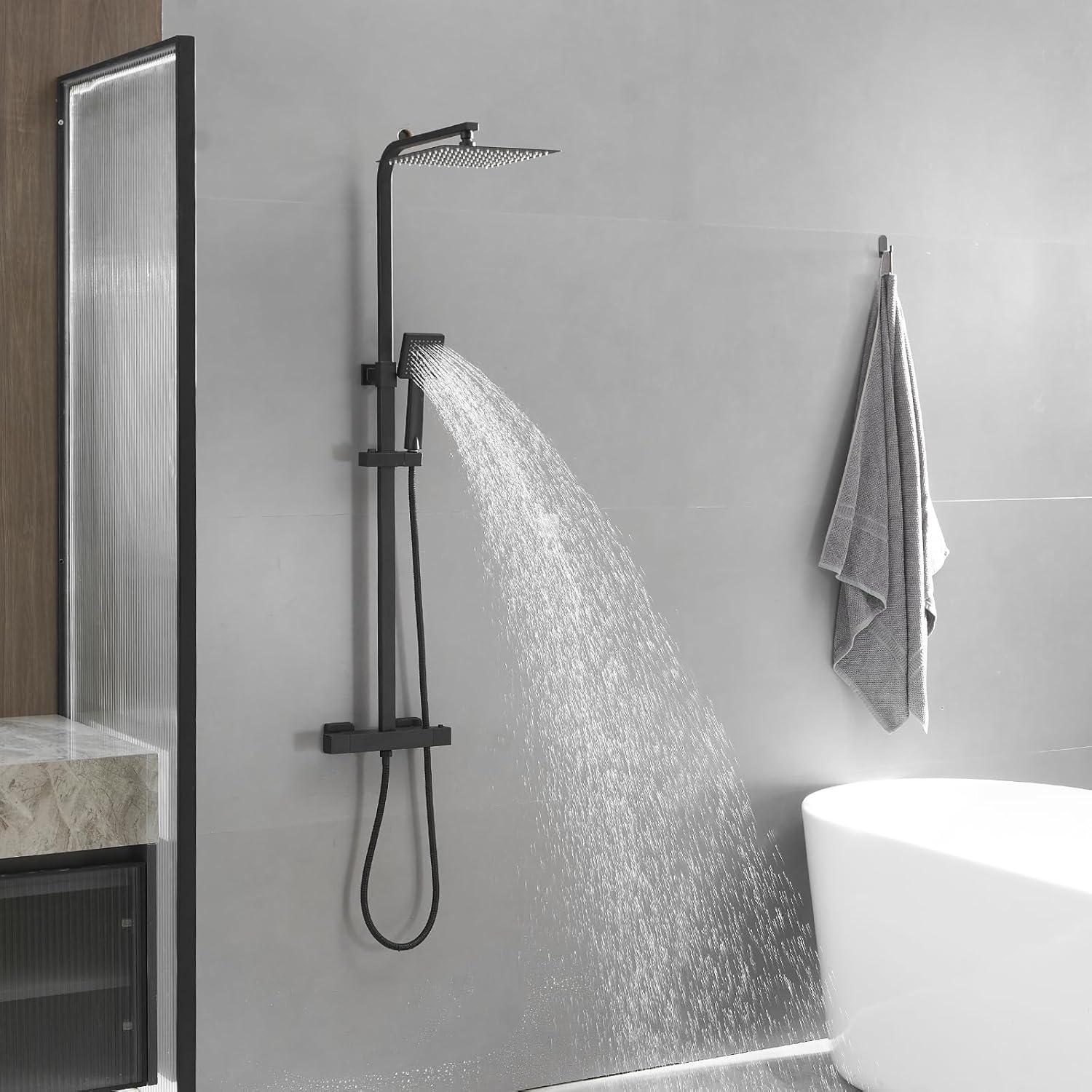 Kit de Ducha Exterior BWE 10 Pulgadas Negro Mate Doble Función