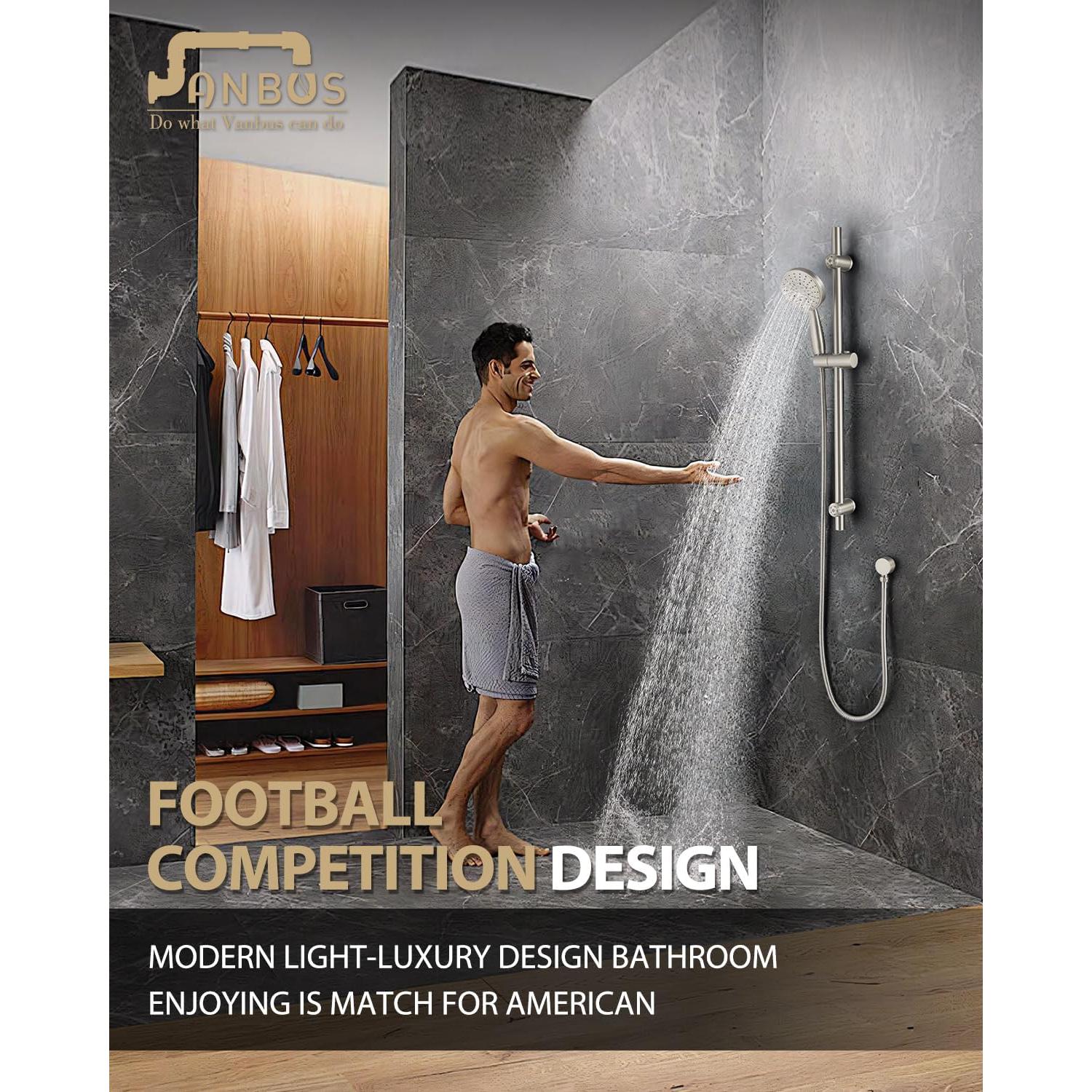 Sistema de Ducha Vanbus con Barra Deslizante y Cabezal 5 Funciones