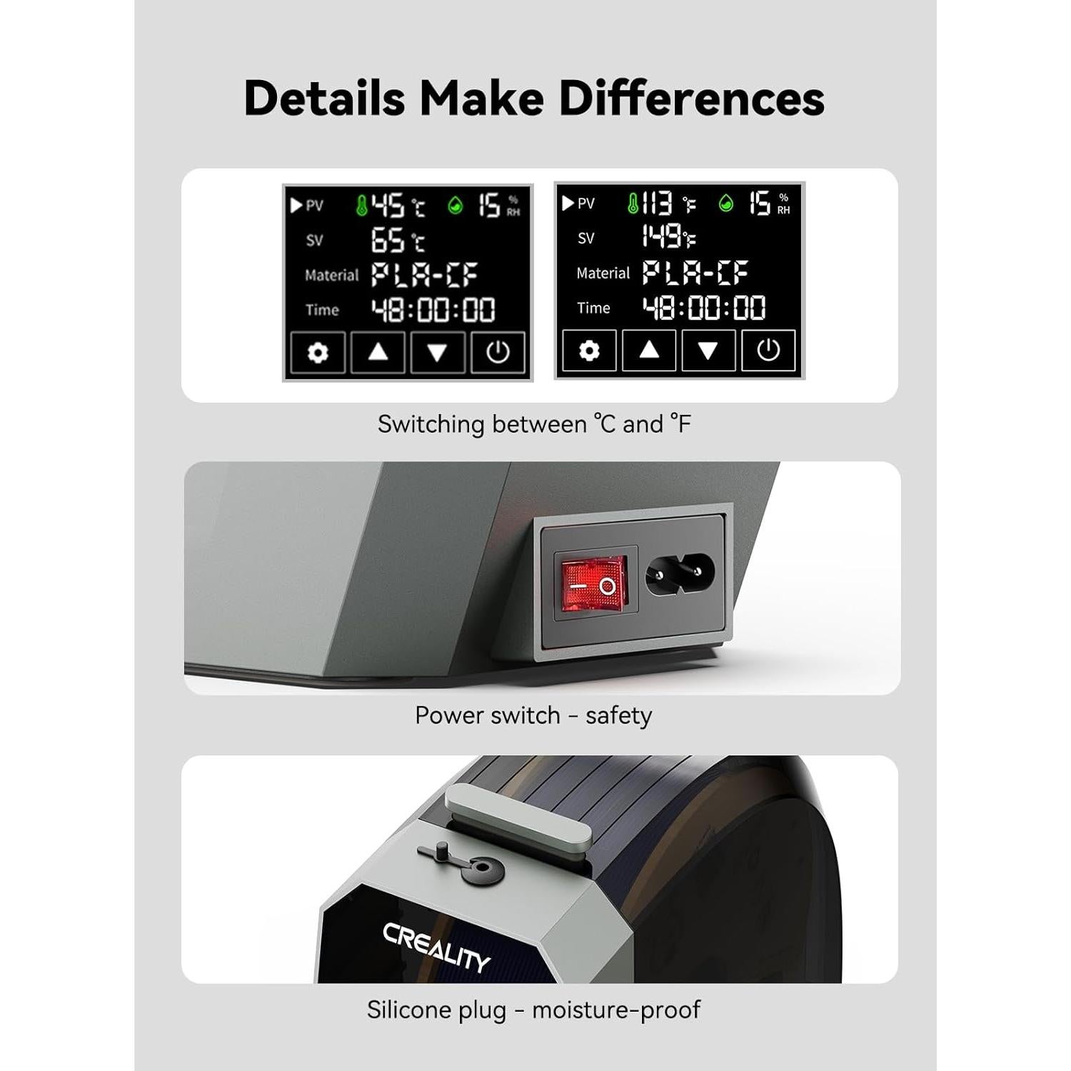 Caja Secadora de Filamento Creality Space Pi 1.75/2.85/3mm