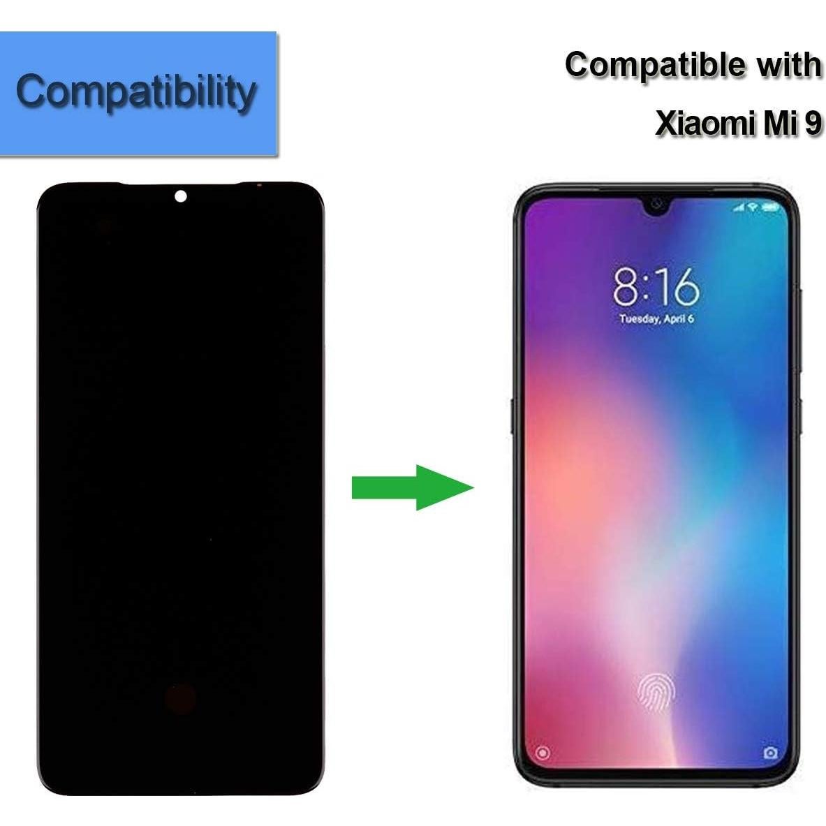 Pantalla LCD Táctil Compatible Xiaomi Mi 9 y Mi 9 Pro - Negro