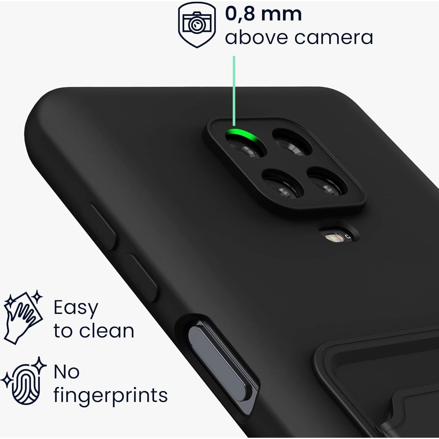 Funda TPU kwmobile para Xiaomi Redmi Note 9S/9 Pro - Negro Mate