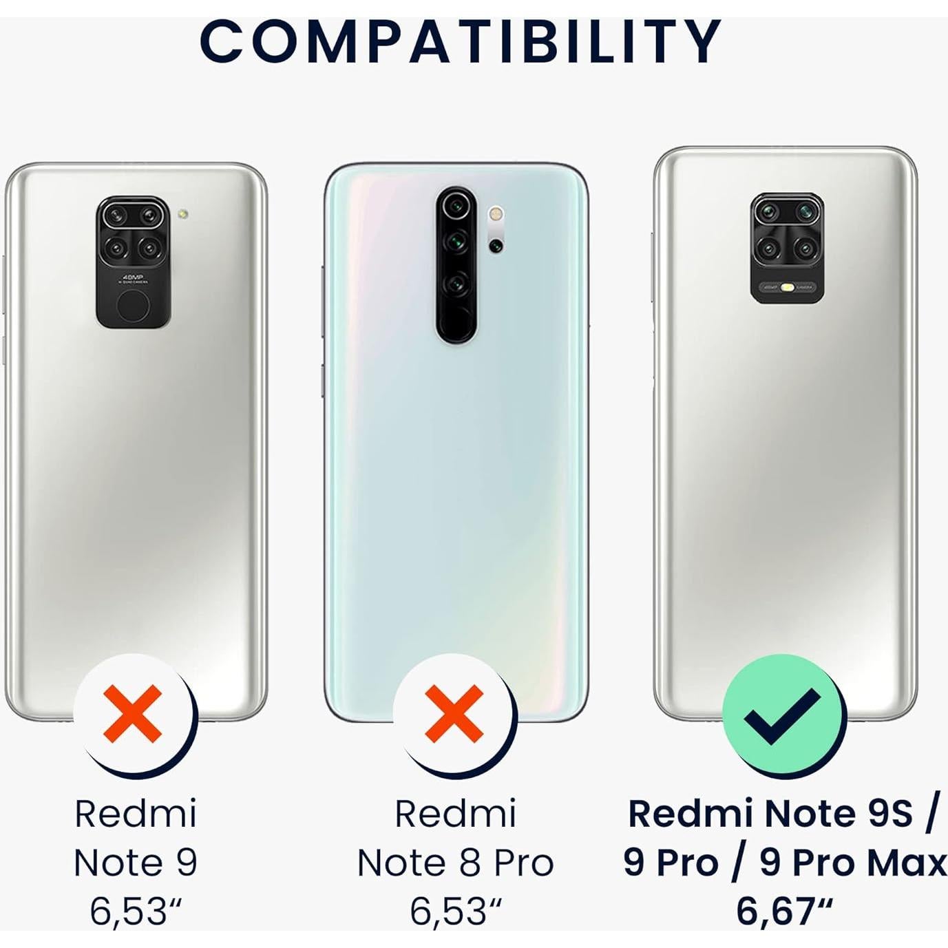 Funda TPU kwmobile para Xiaomi Redmi Note 9S/9 Pro - Negro Mate