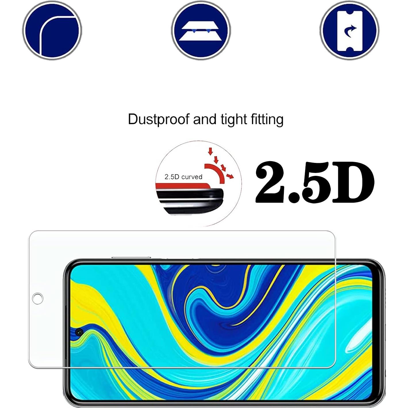 Protector de Pantalla KELOLIN Vidrio Templado para Xiaomi Redmi Note 9S/Pro - 3 Unidades