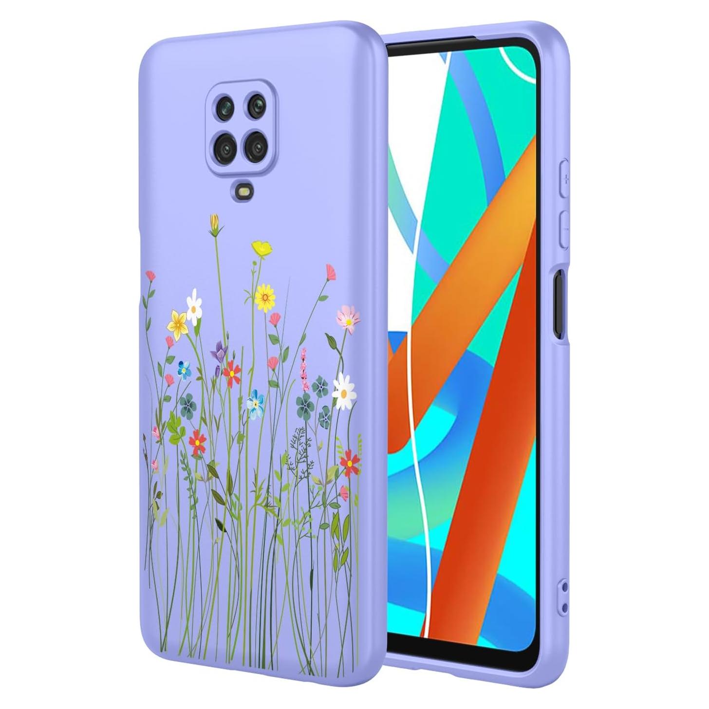 Funda TPU para Xiaomi Redmi Note 9S/Pro/Pro Max - Flor Morada