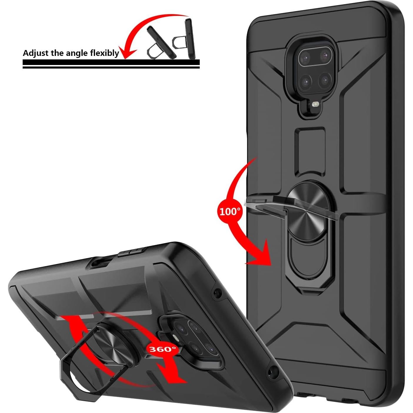 Funda Xiaomi Redmi Note 9 Pro/S 6.67" con 3 Protectores Vidrio Templado