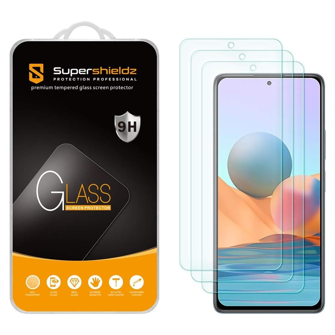 Protector de Pantalla Vidrio Templado Supershieldz para Xiaomi Redmi Note 10 Pro - 3 Unidades