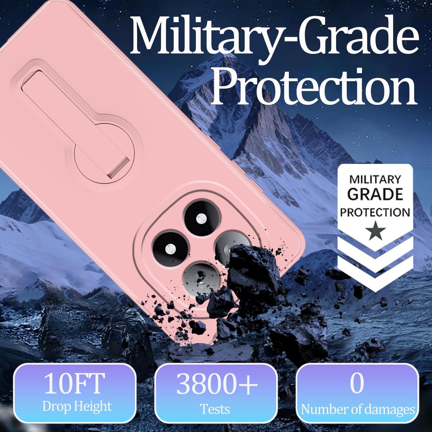 Funda de Silicona Rosa para Xiaomi Redmi Note 14 Pro 5G con Soporte