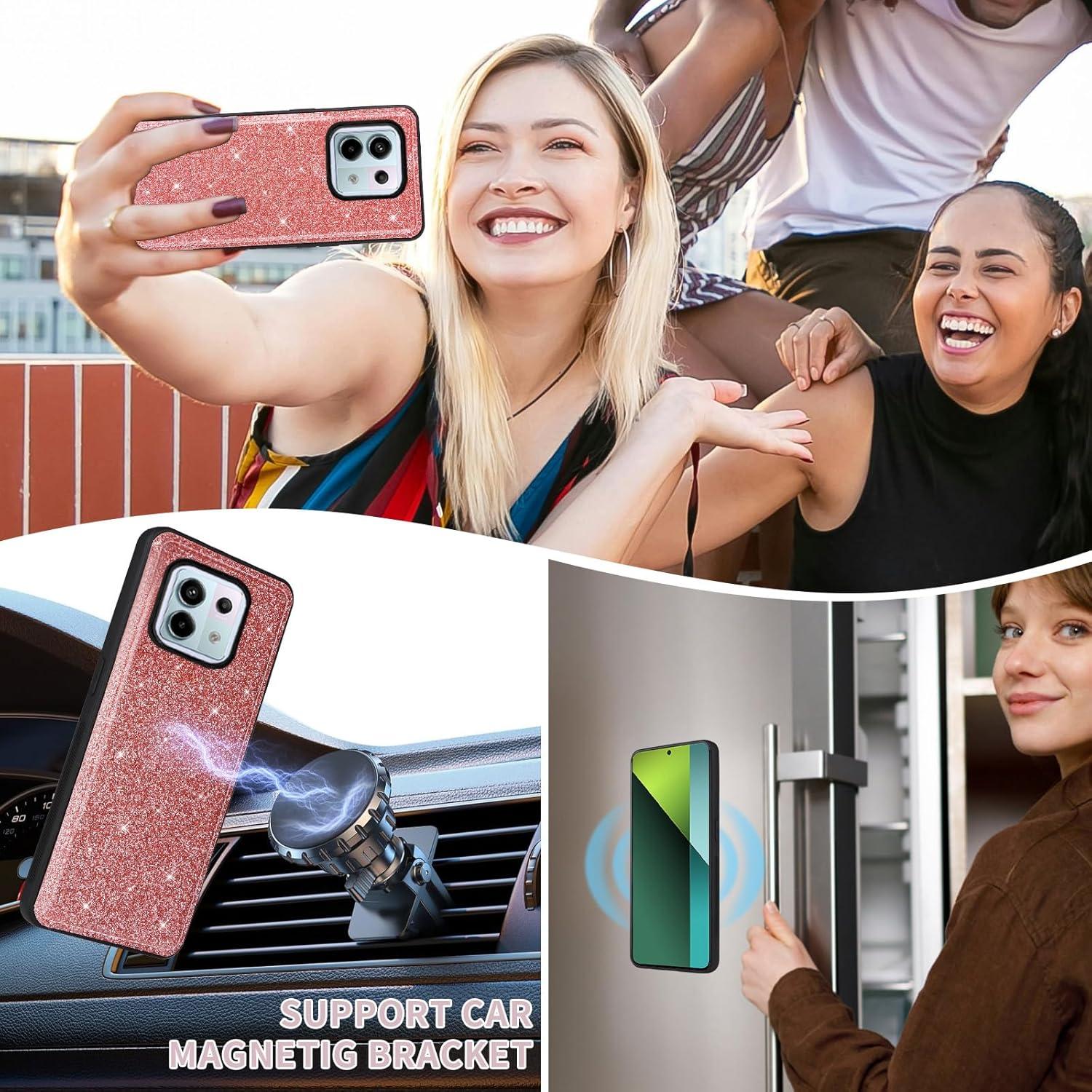 Funda Asuwish Rosa para Xiaomi Redmi Note 13 Pro 5G con Cartera