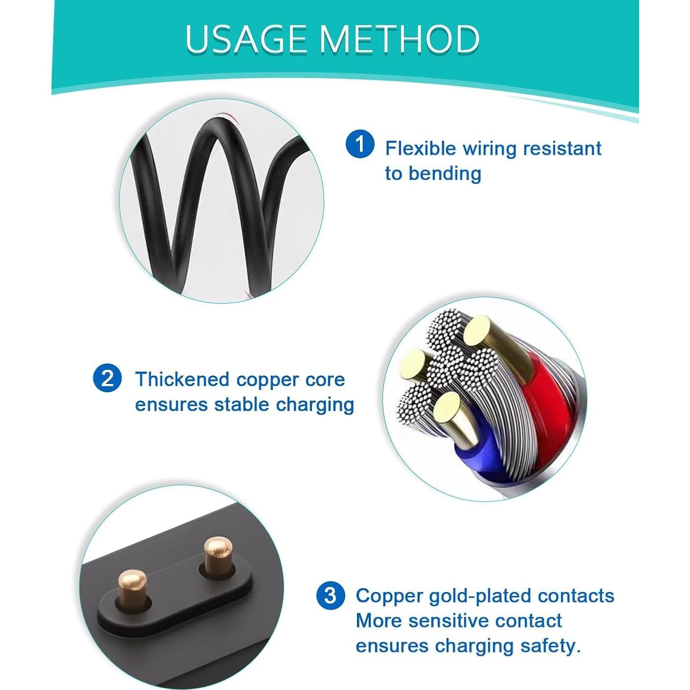 Cargador USB para Xiaomi Mi Band 8/9 - 100cm Negro