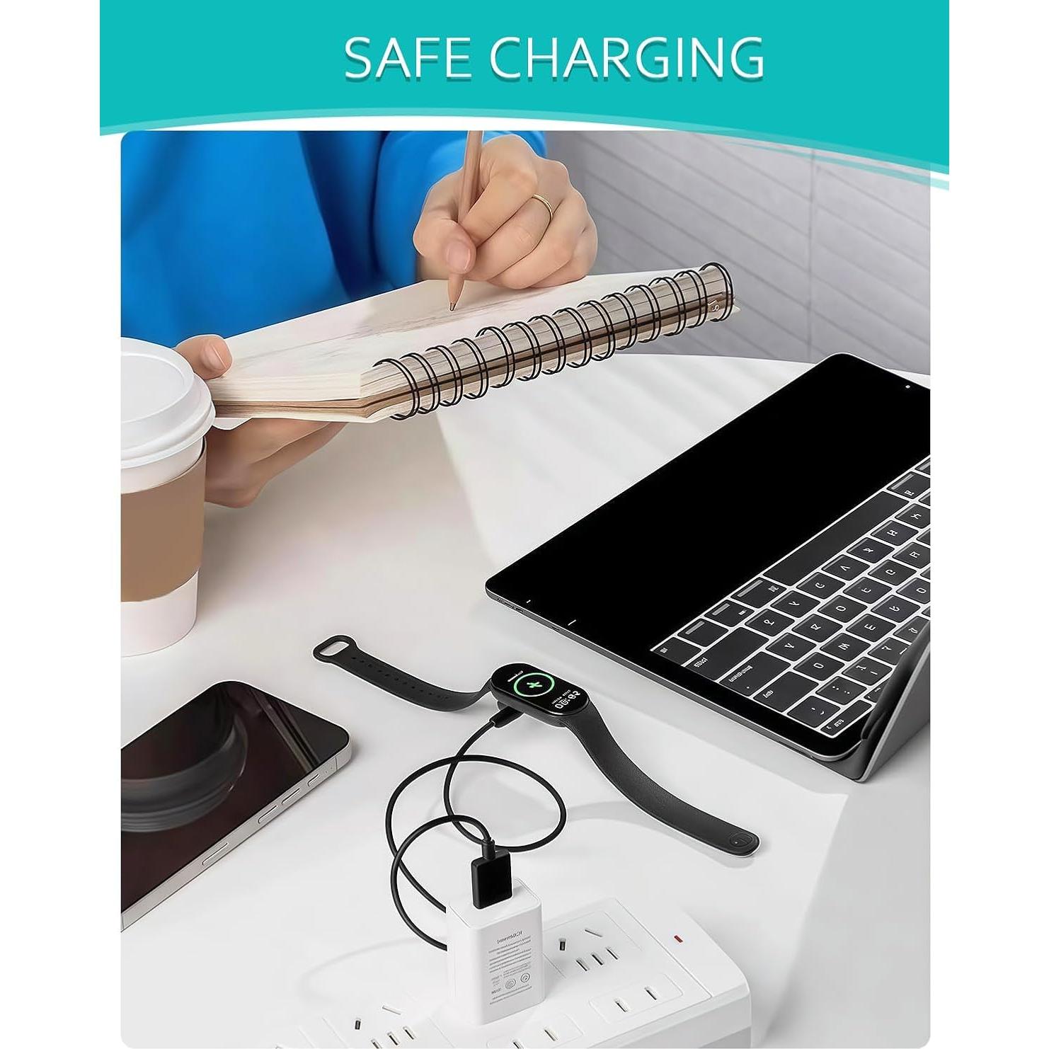 Cargador USB para Xiaomi Mi Band 8/9 - 100cm Negro