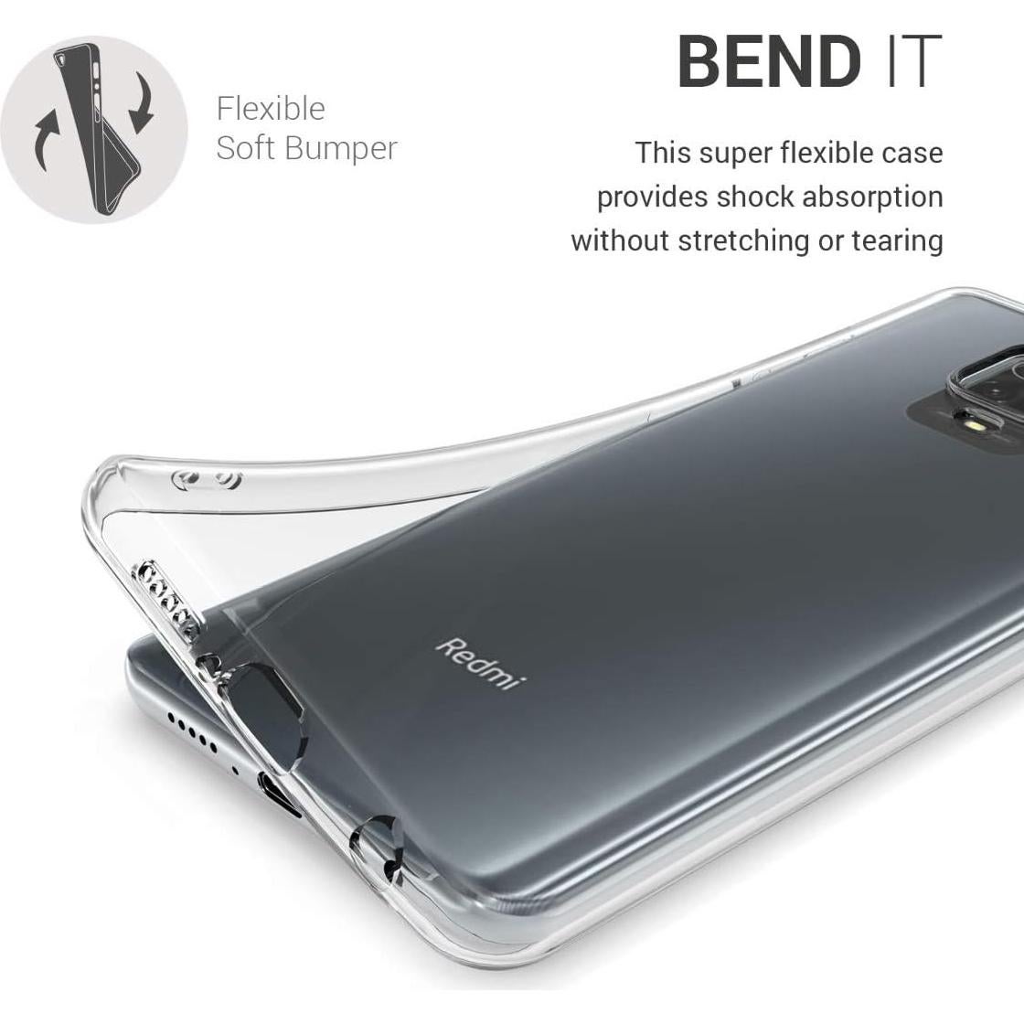 Funda TPU Transparente kwmobile para Xiaomi Redmi Note 9S/9 Pro/9 Pro Max