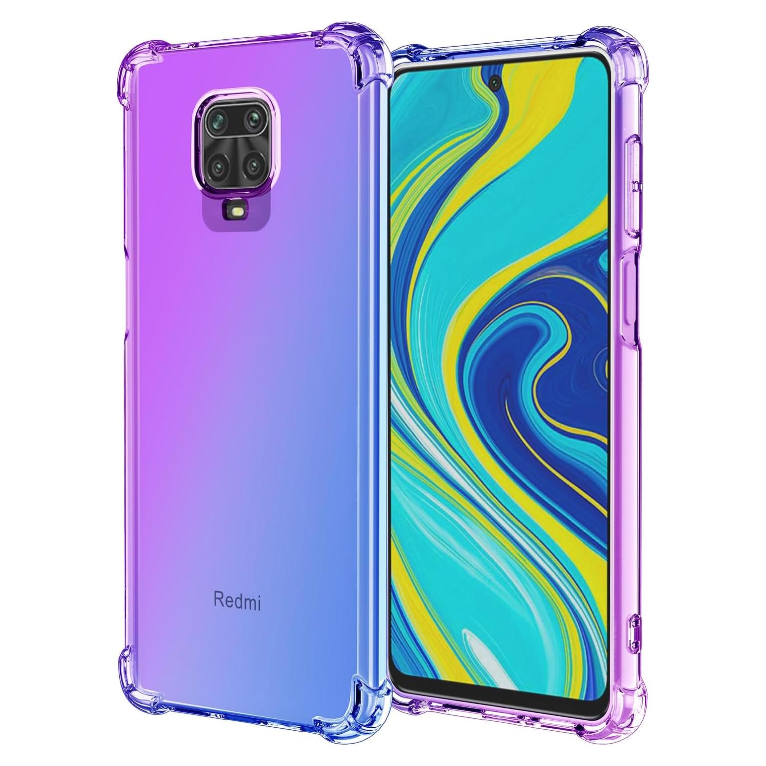 Funda TPU Transparente Xiaomi Redmi Note 9 Pro / 9S - Púrpura Azul