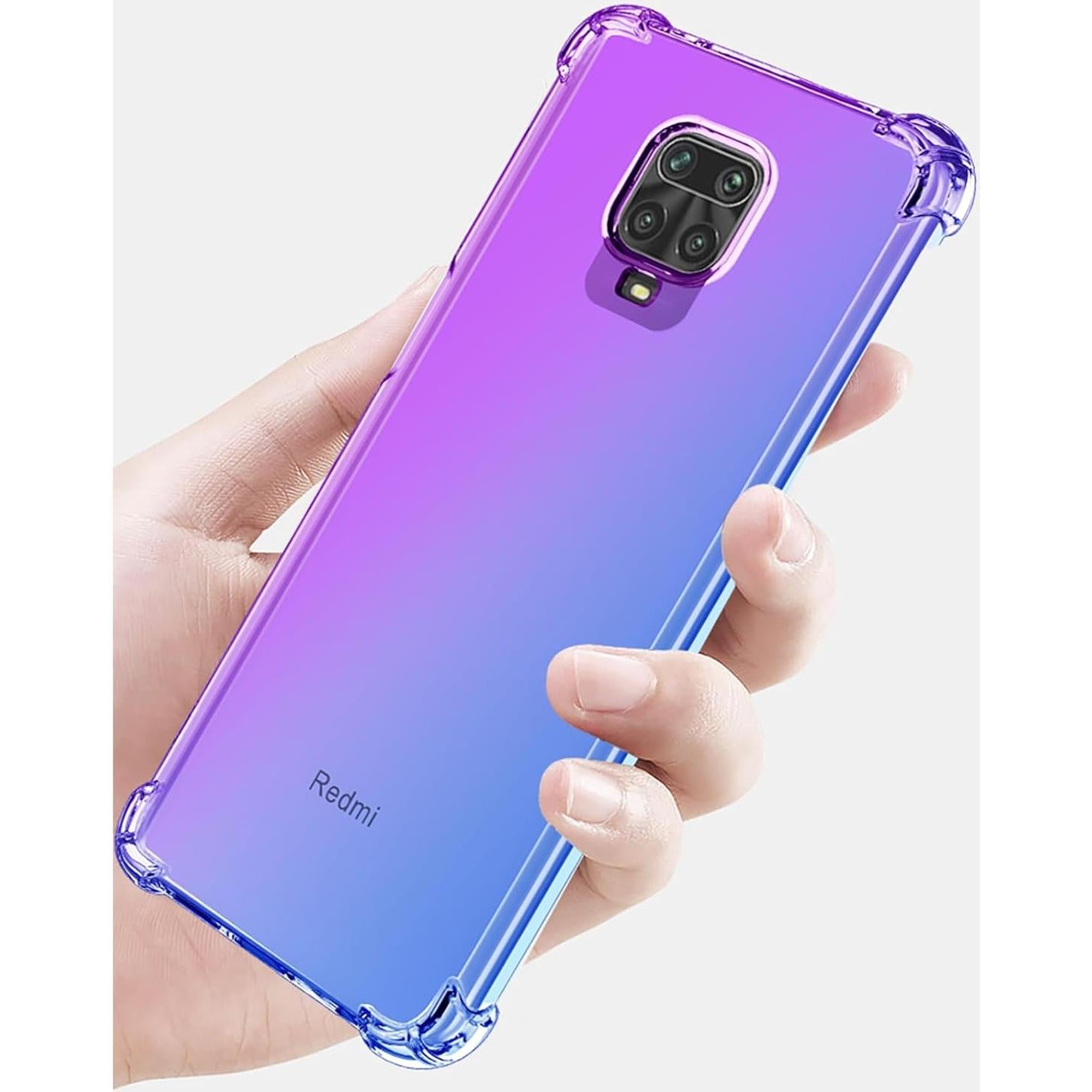 Funda TPU Transparente Xiaomi Redmi Note 9 Pro / 9S - Púrpura Azul