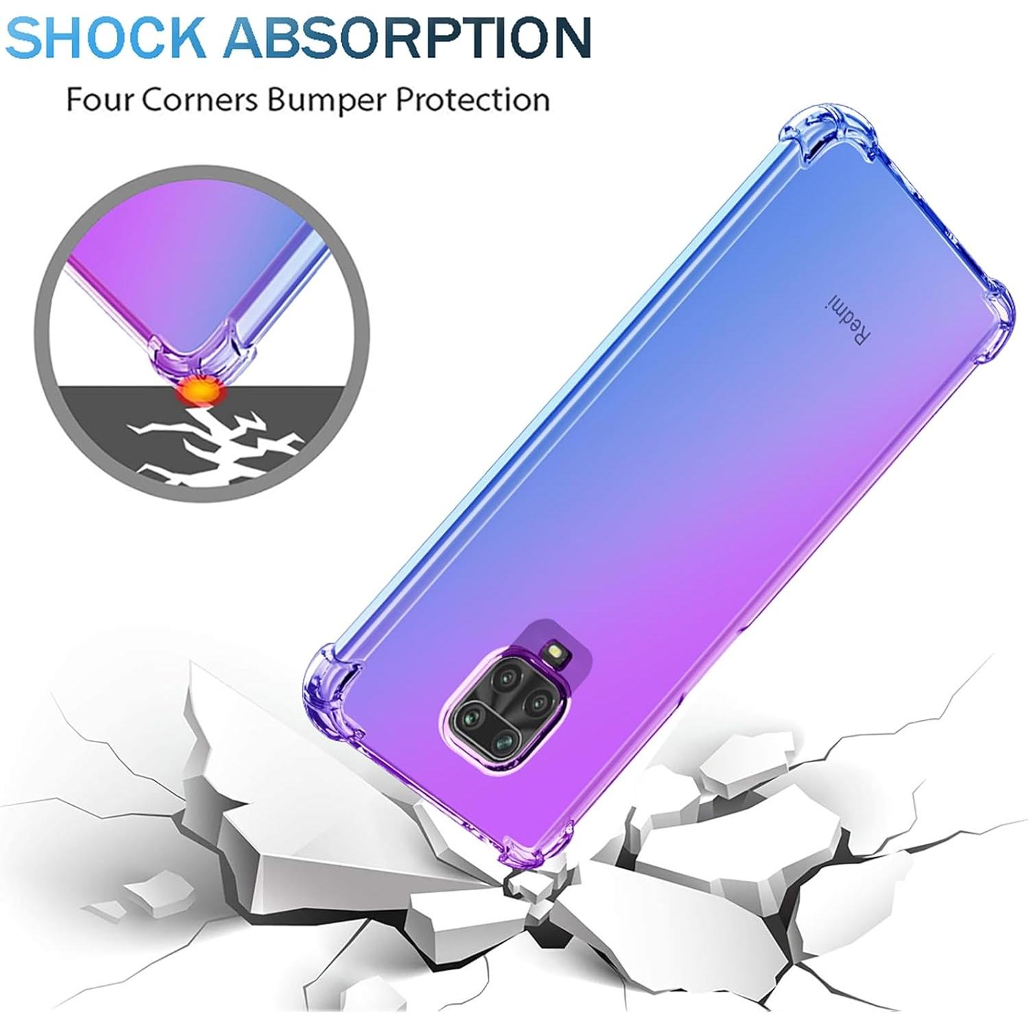 Funda TPU Transparente Xiaomi Redmi Note 9 Pro / 9S - Púrpura Azul