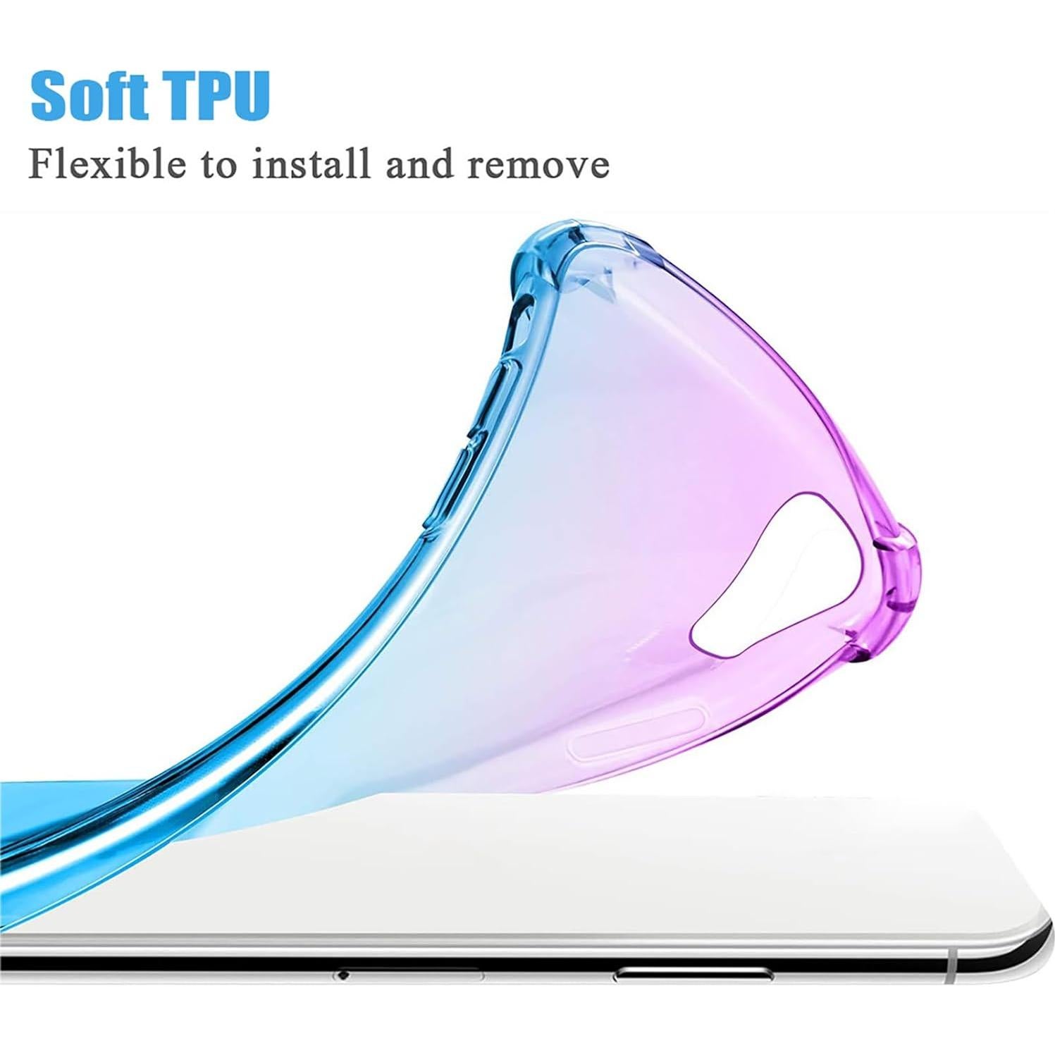 Funda TPU Transparente Xiaomi Redmi Note 9 Pro / 9S - Púrpura Azul