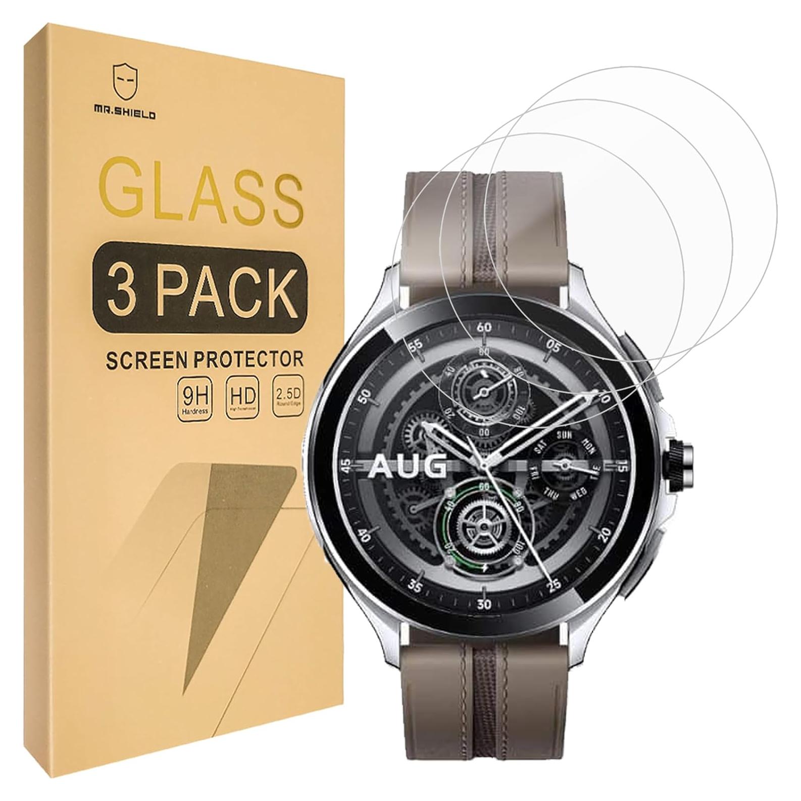 Protector de Pantalla Mr.Shield para Xiaomi Watch 2 Pro - Vidrio Templado 9H - Paquete de 3