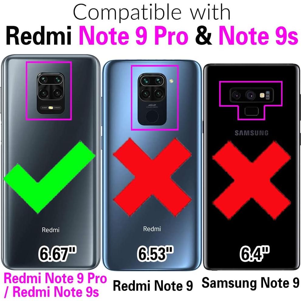 Funda Billetera Asuwish para Xiaomi Redmi Note 9 Pro Rojo Vino