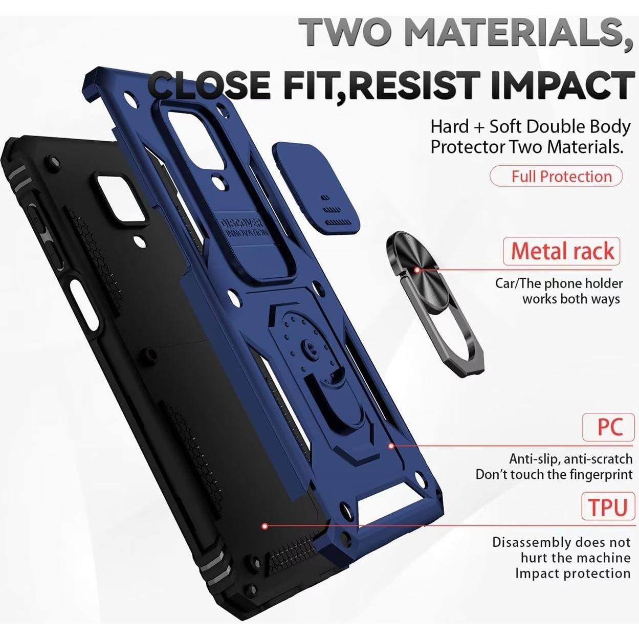 Funda protectora Yodueiv para Xiaomi Redmi Note 9 Pro azul