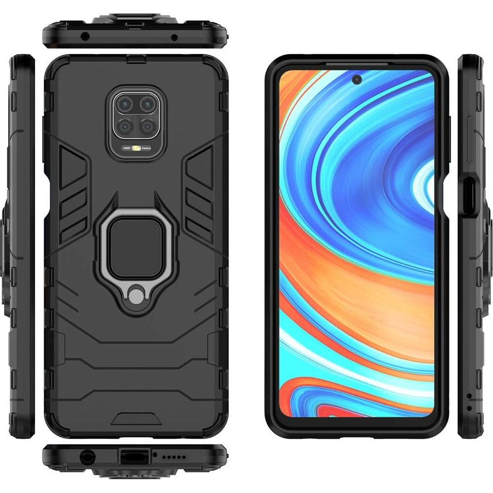 Funda Bumper Doble Capa para Xiaomi Redmi Note 9 Pro - Negro