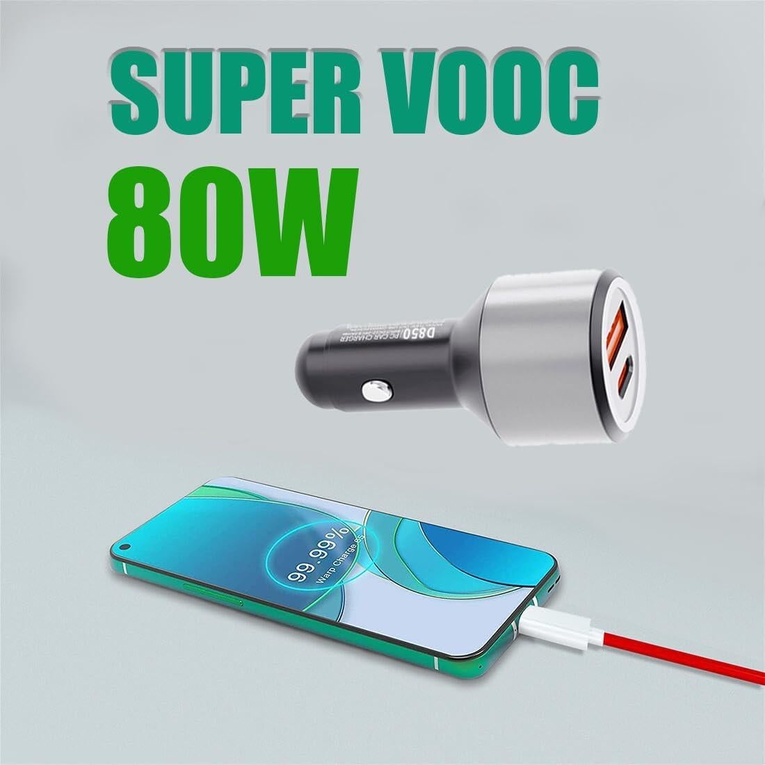 Cargador de Coche KUNNV 80W USB Doble para OnePlus y Samsung