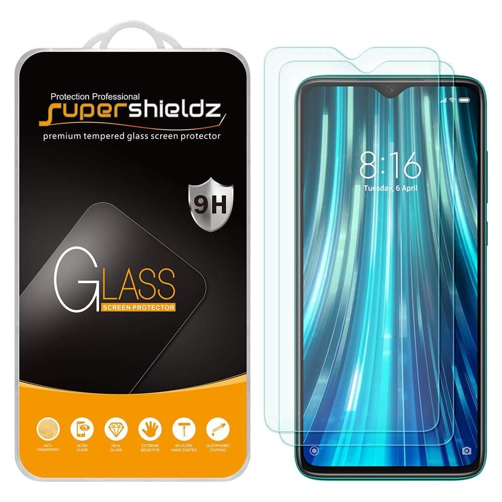 Protector de Pantalla Vidrio Templado Supershieldz para Xiaomi Redmi Note 8 Pro - 2 Piezas
