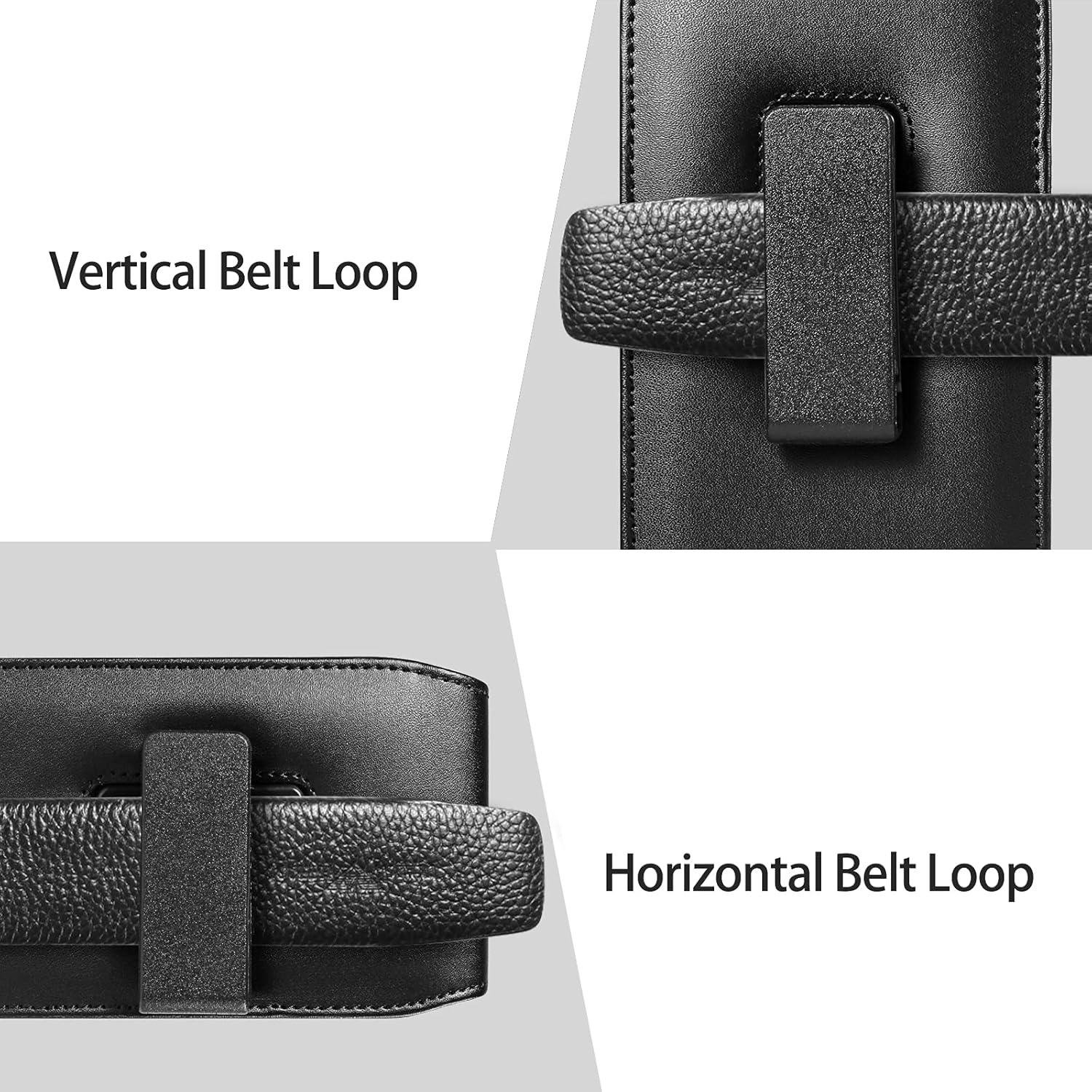 Funda de cuero PU Seqoiyia con clip giratorio para Galaxy y más