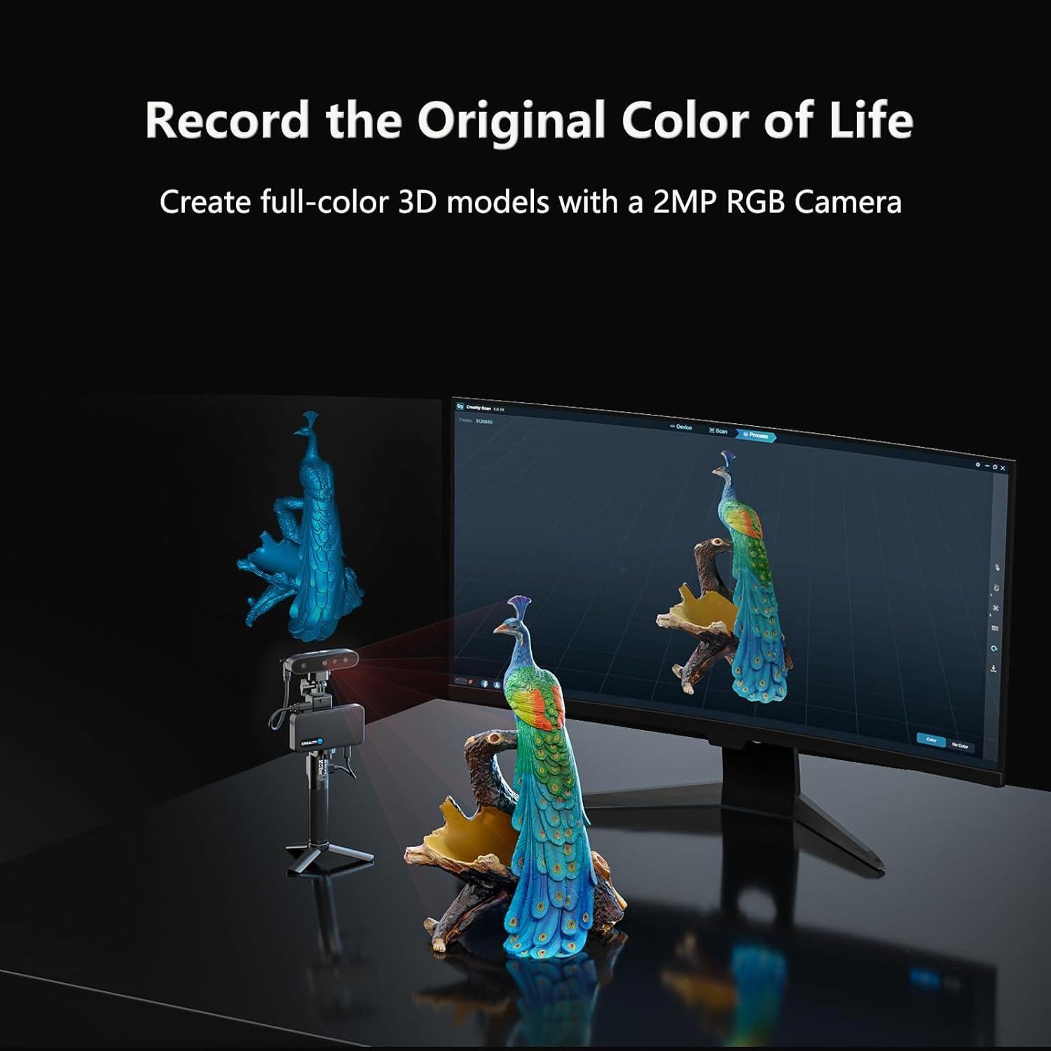 Escáner 3D Creality Ferret Pro, precisión 0.1mm, 30FPS