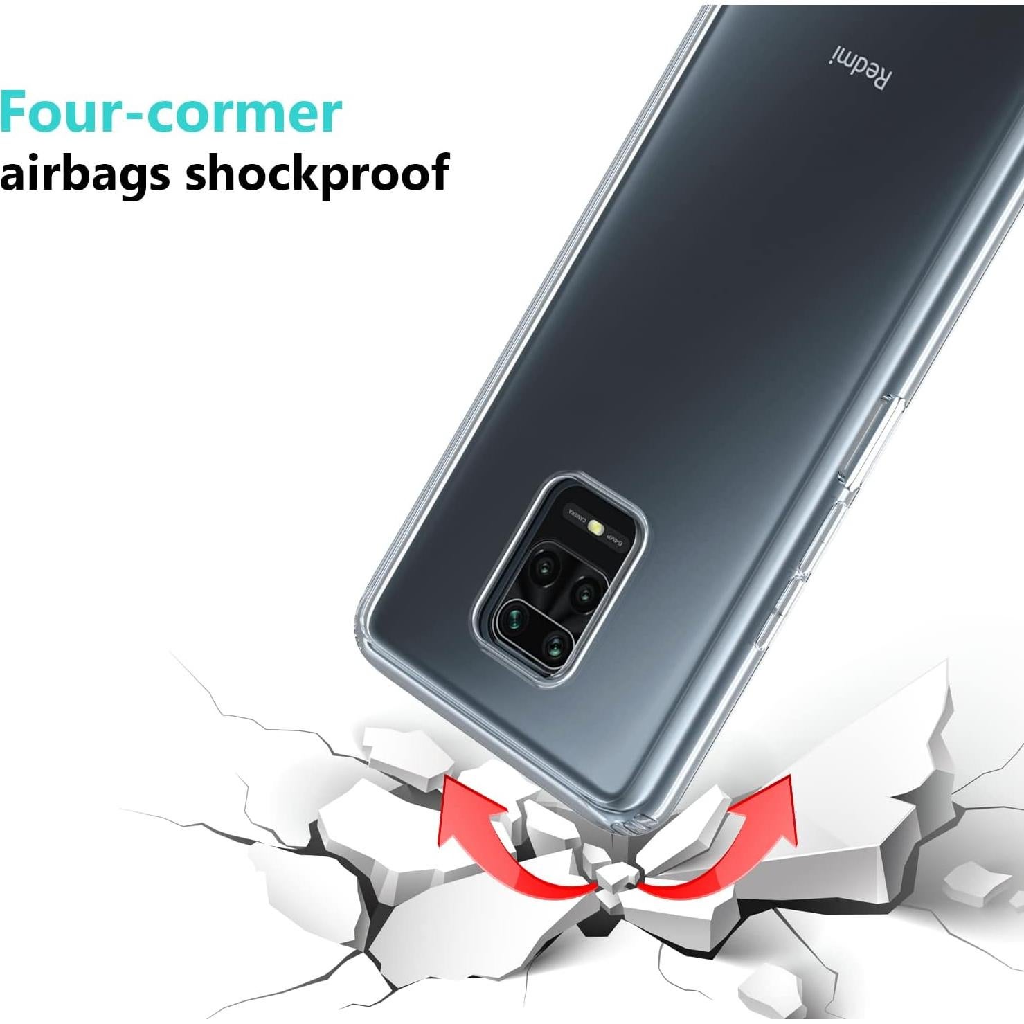 Funda de Silicona CHUANG para Xiaomi Redmi Note 9S/Pro/MAX - Transparente