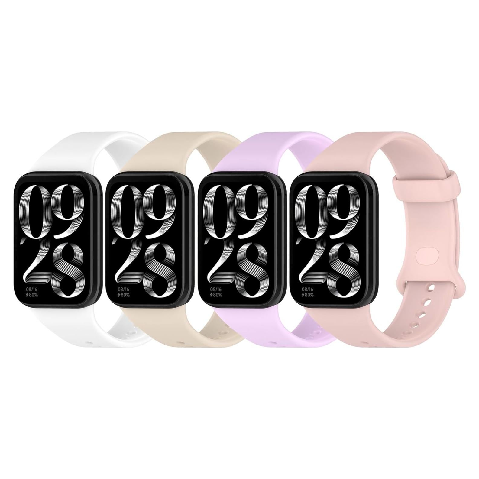 FitTurn 4-Pack Correas de Silicona para Xiaomi Band 9 Pro/8 Pro