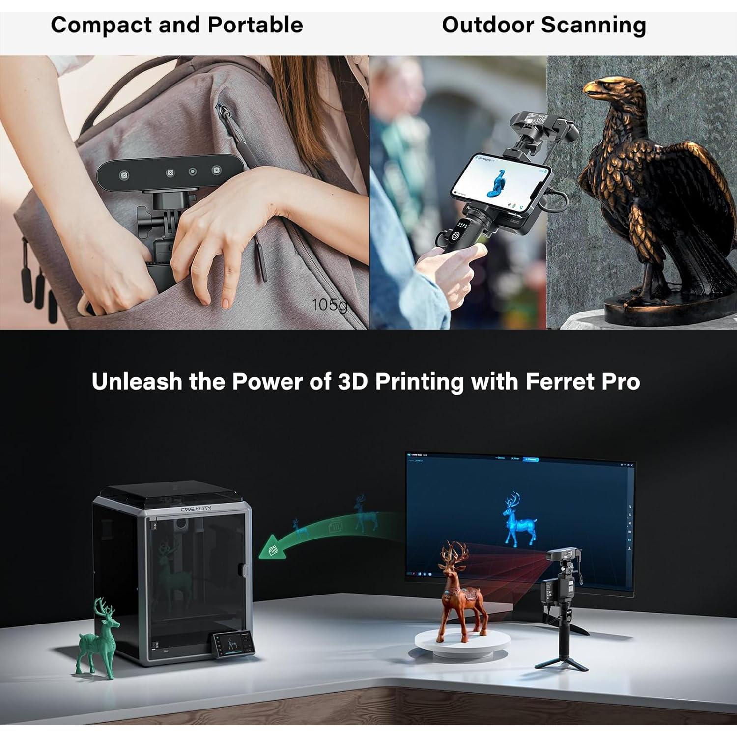 Escáner 3D Creality CR-Scan Ferret Pro 0.1mm Precisión