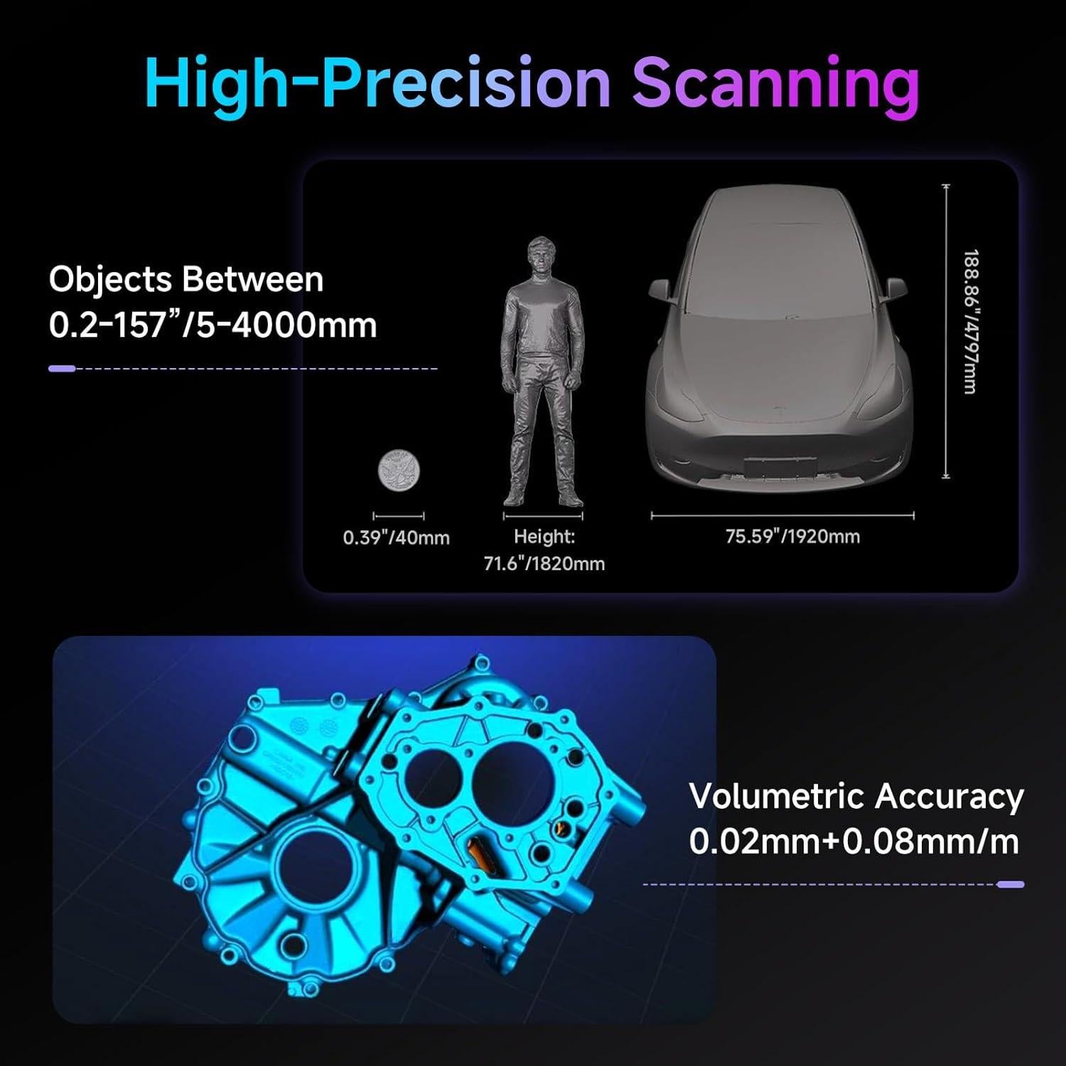Escáner 3D Creality CR-Scan Raptor Pro 0.02mm 60FPS