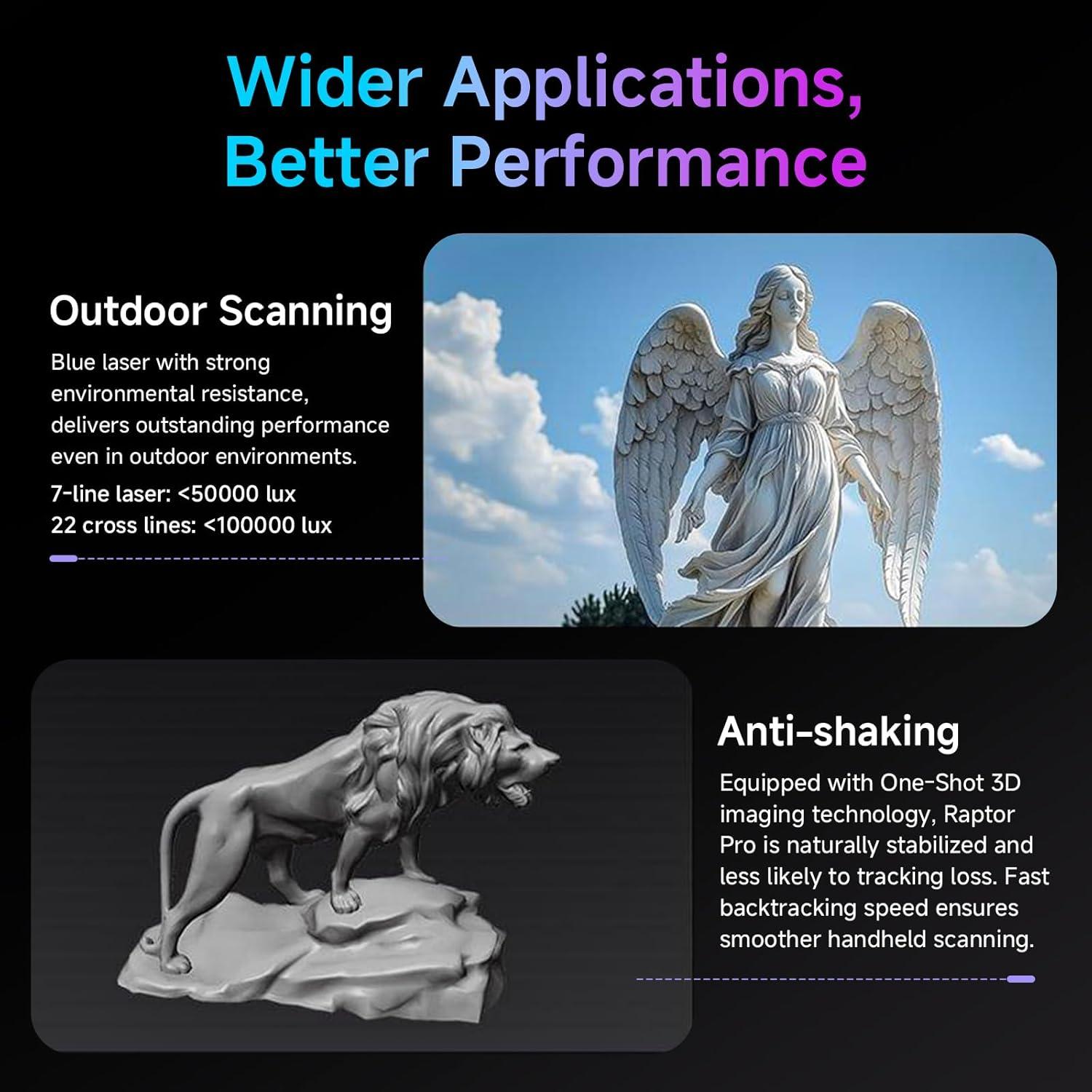 Escáner 3D Creality CR-Scan Raptor Pro 0.02mm 60FPS