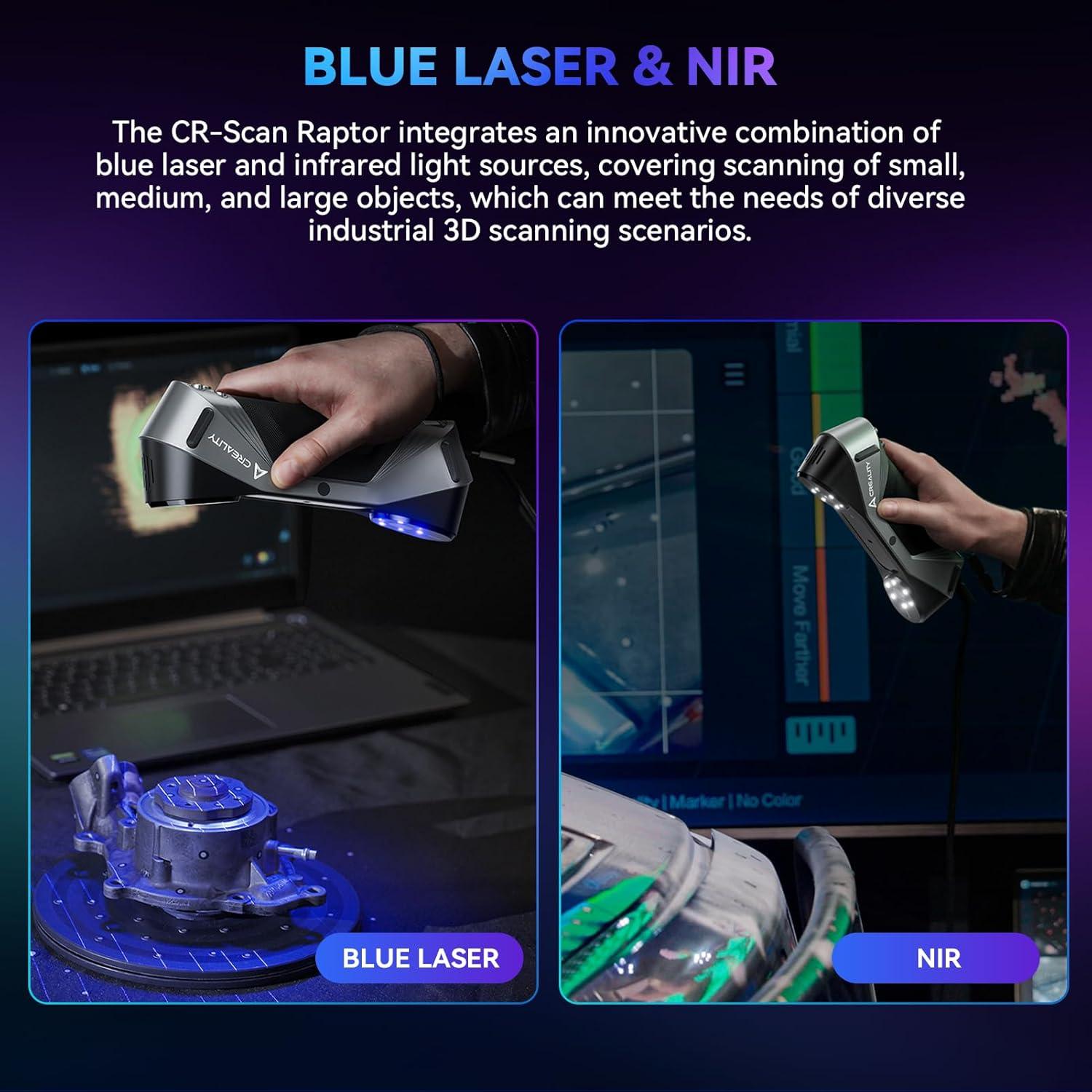 Escáner 3D Creality CR-Scan Raptor, Precisión 0.02mm, 60fps