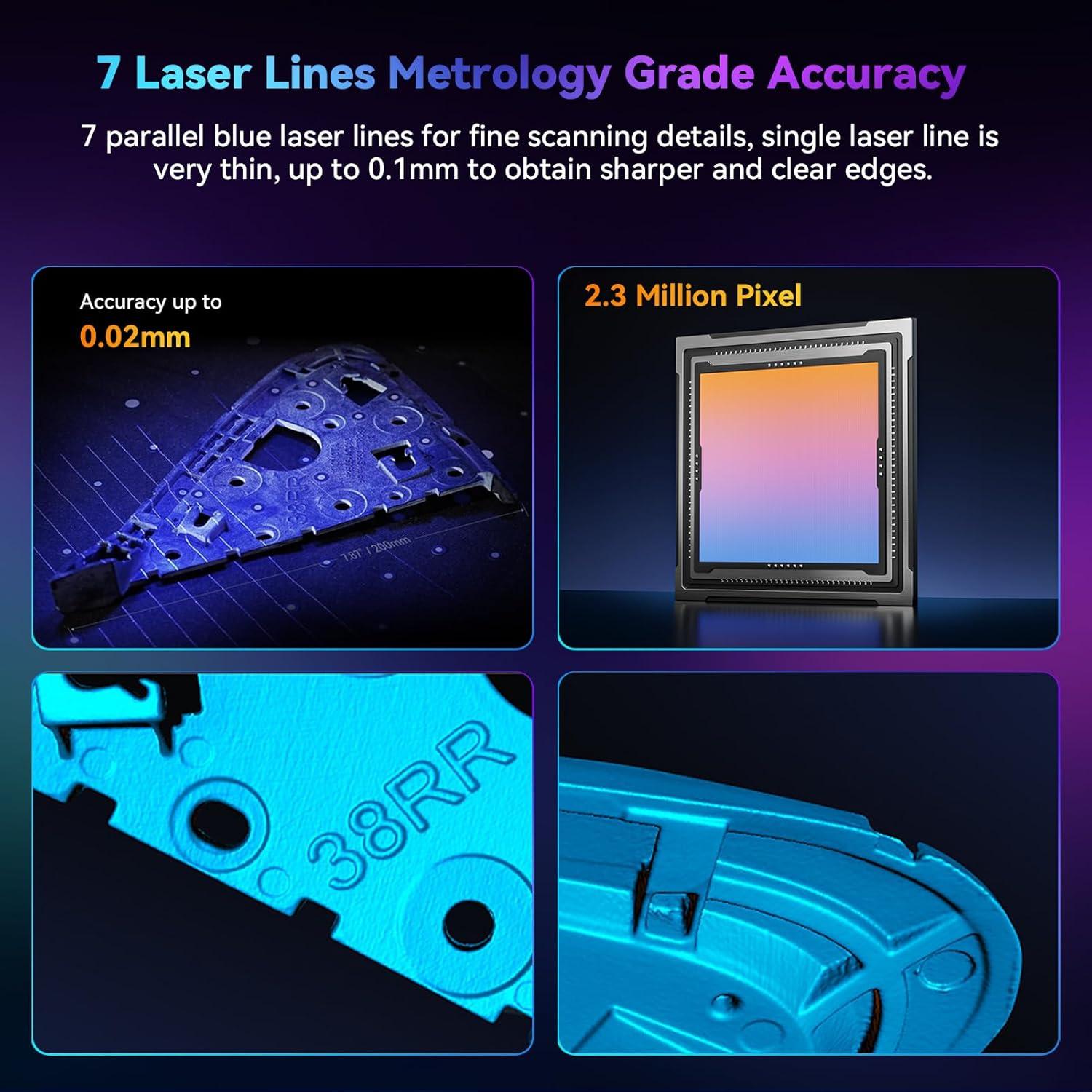 Escáner 3D Creality CR-Scan Raptor, Precisión 0.02mm, 60fps