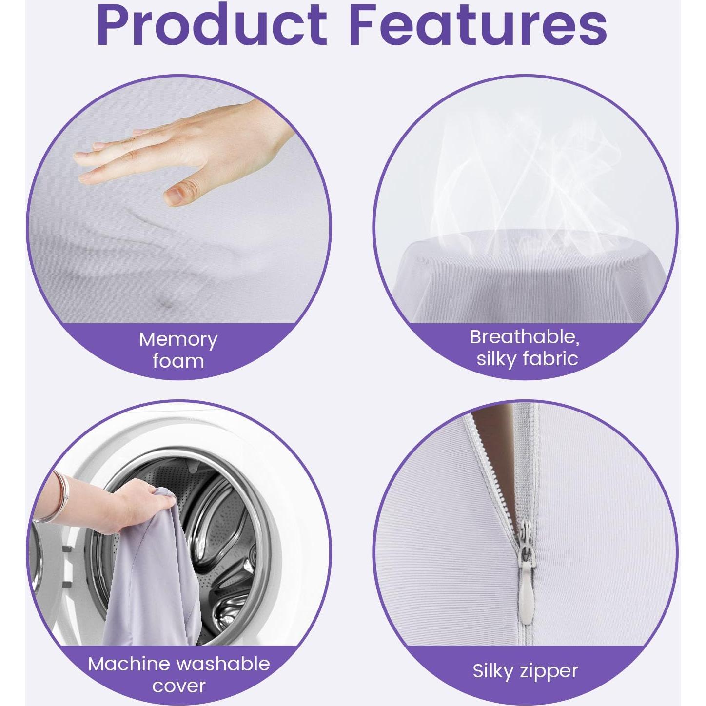 Almohada para Rodillas THMINS Grande Espuma Viscoelástica Gris