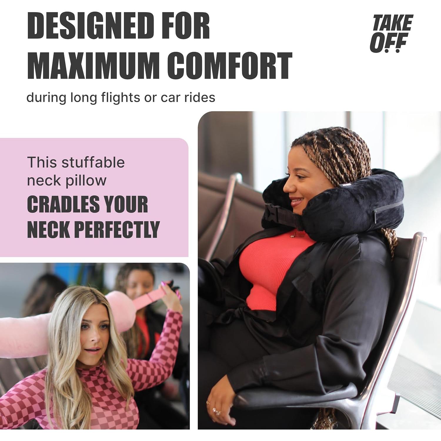 Almohada de Cuello Rellenable Take OFF - Viaje Compacta Azul