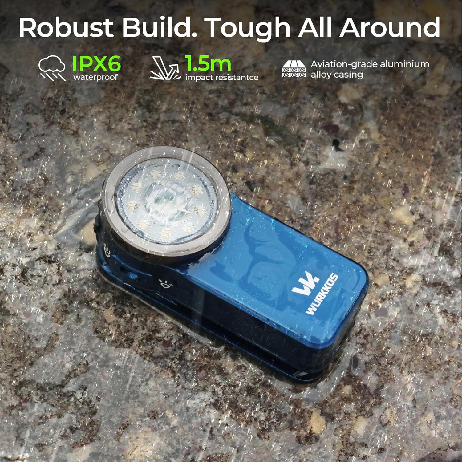 Linterna Recargable Wurkkos HD03 680 Lúmenes IPX6 Azul