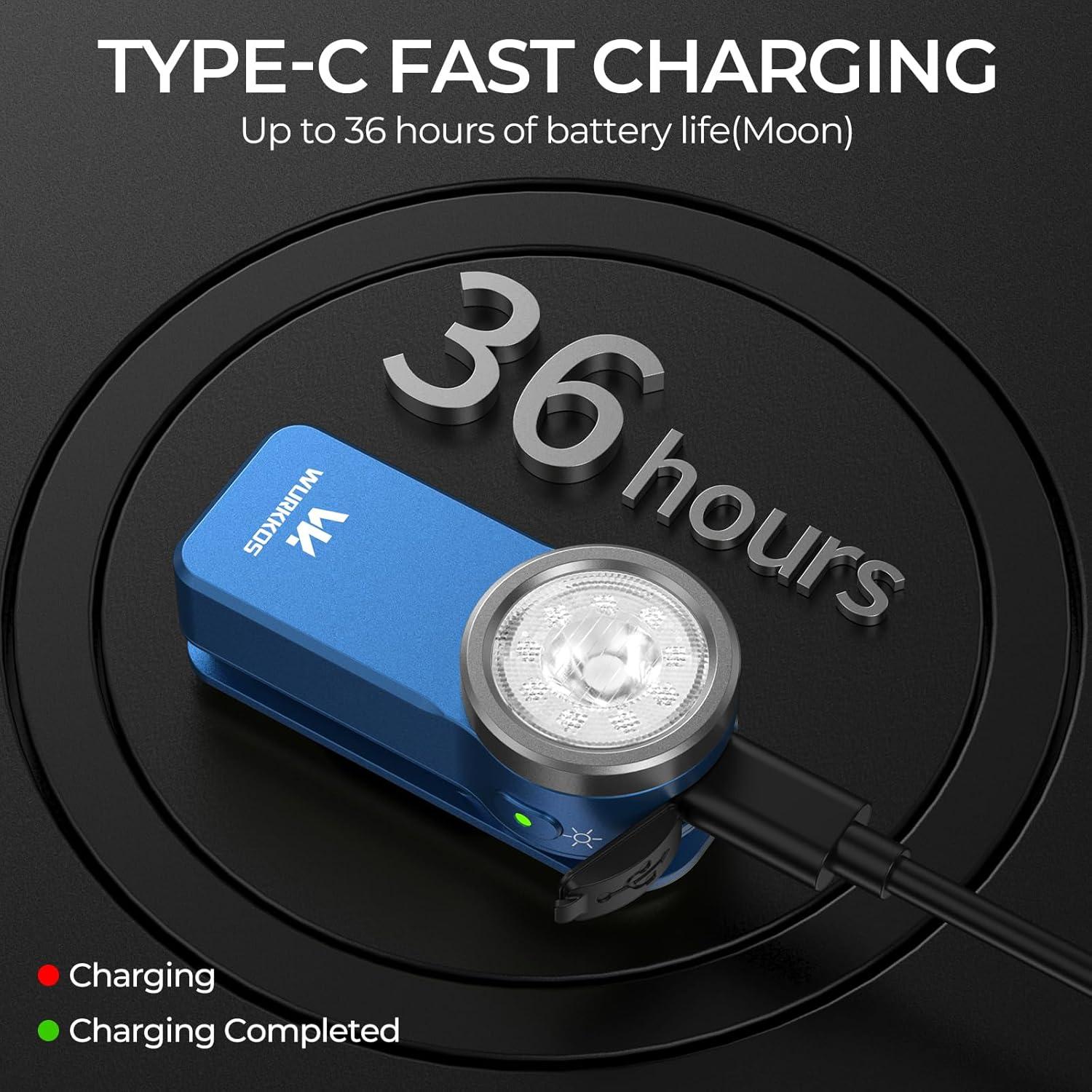 Linterna Recargable Wurkkos HD03 680 Lúmenes IPX6 Azul