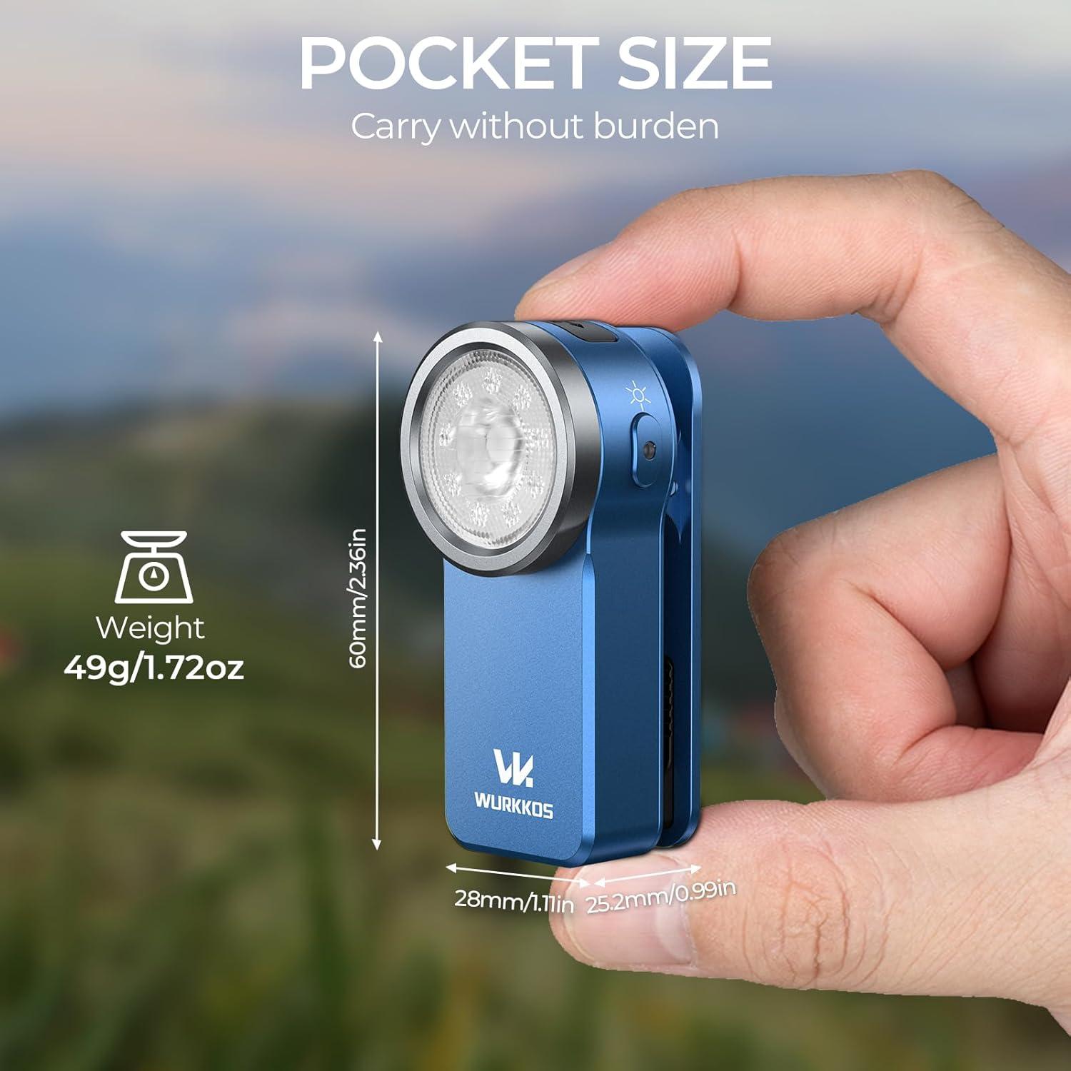 Linterna Recargable Wurkkos HD03 680 Lúmenes IPX6 Azul