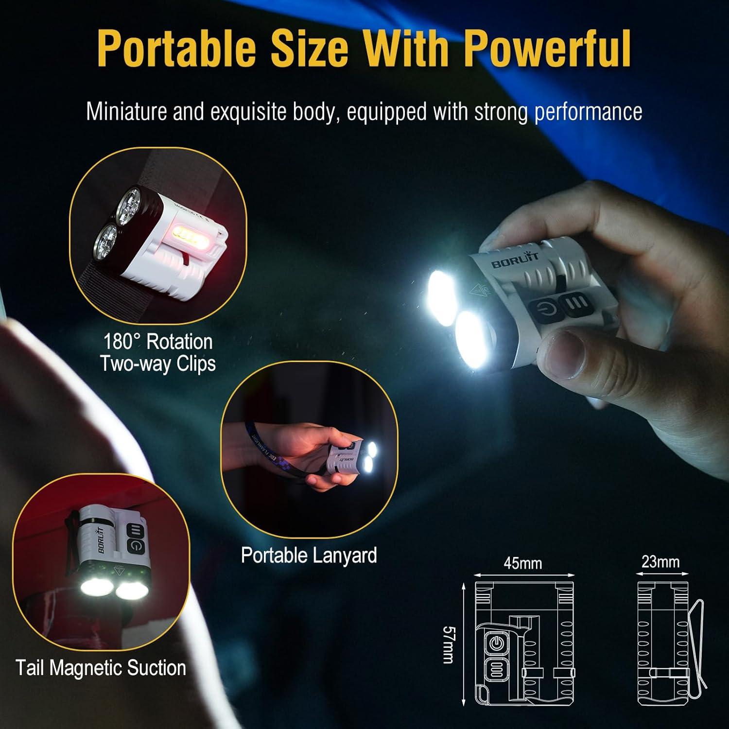 Linterna EDC BORUIT U6 Recargable USB-C 10 Modos IP68