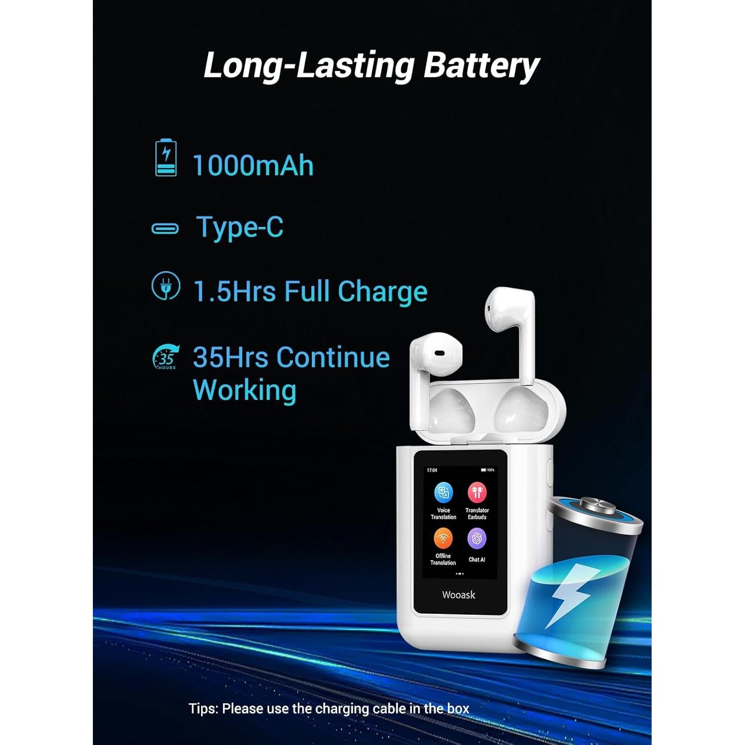 Auriculares de Traducción Wooask A8 AI en Tiempo Real 144 Idiomas