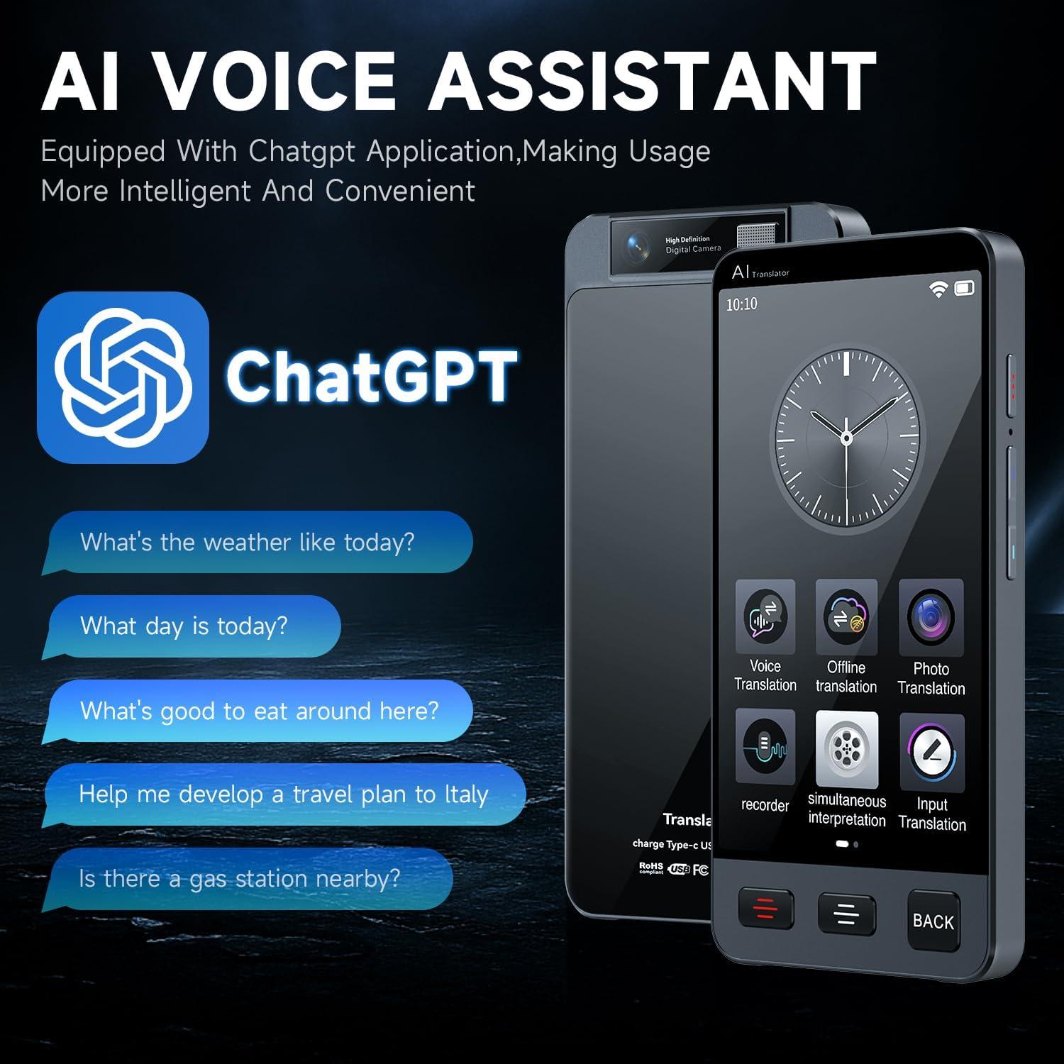 Traductor de Idiomas AI M80 - 142 Idiomas, Grabación y Fotos